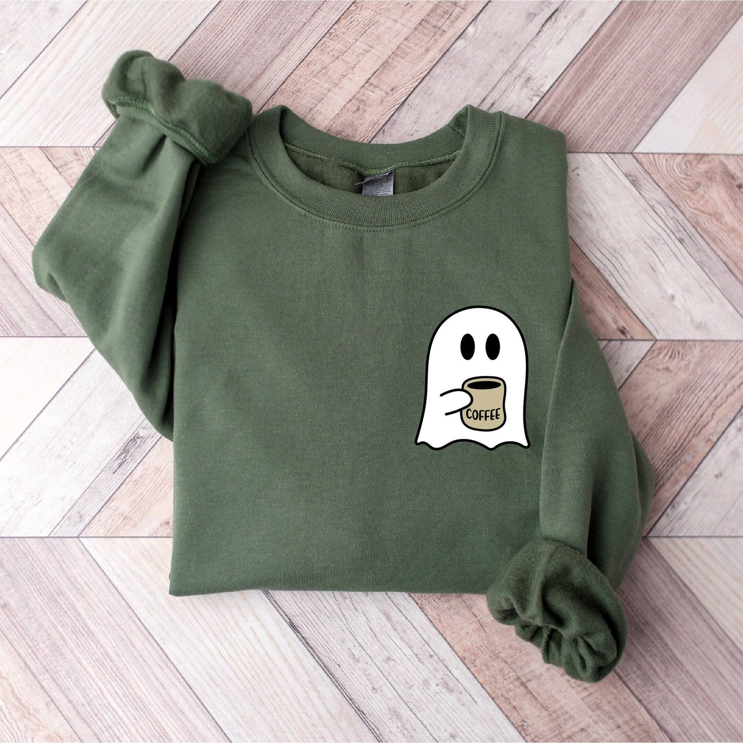 Cute Spooky Coffee Sweatshirt - Fall Ghost & Halloween Shirt