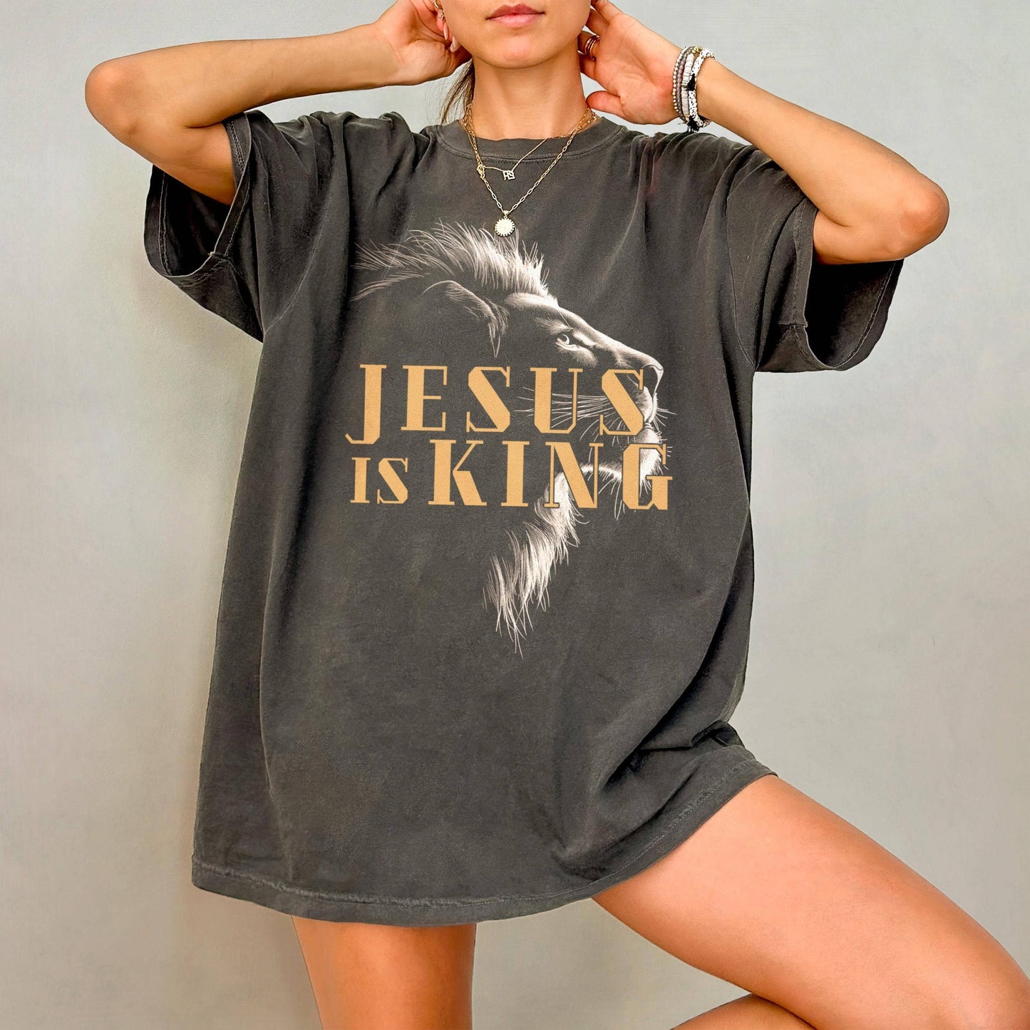 Christian Lion Graphic Tee - Bible Verse T Shirt Faith
