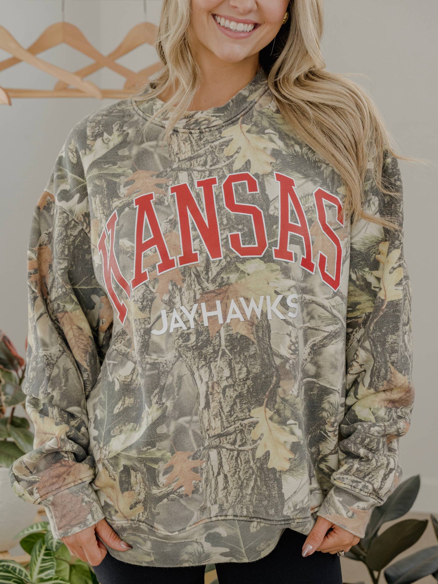 Ku Kansas Jayhawks Filled Gault Camo Sweatshirt