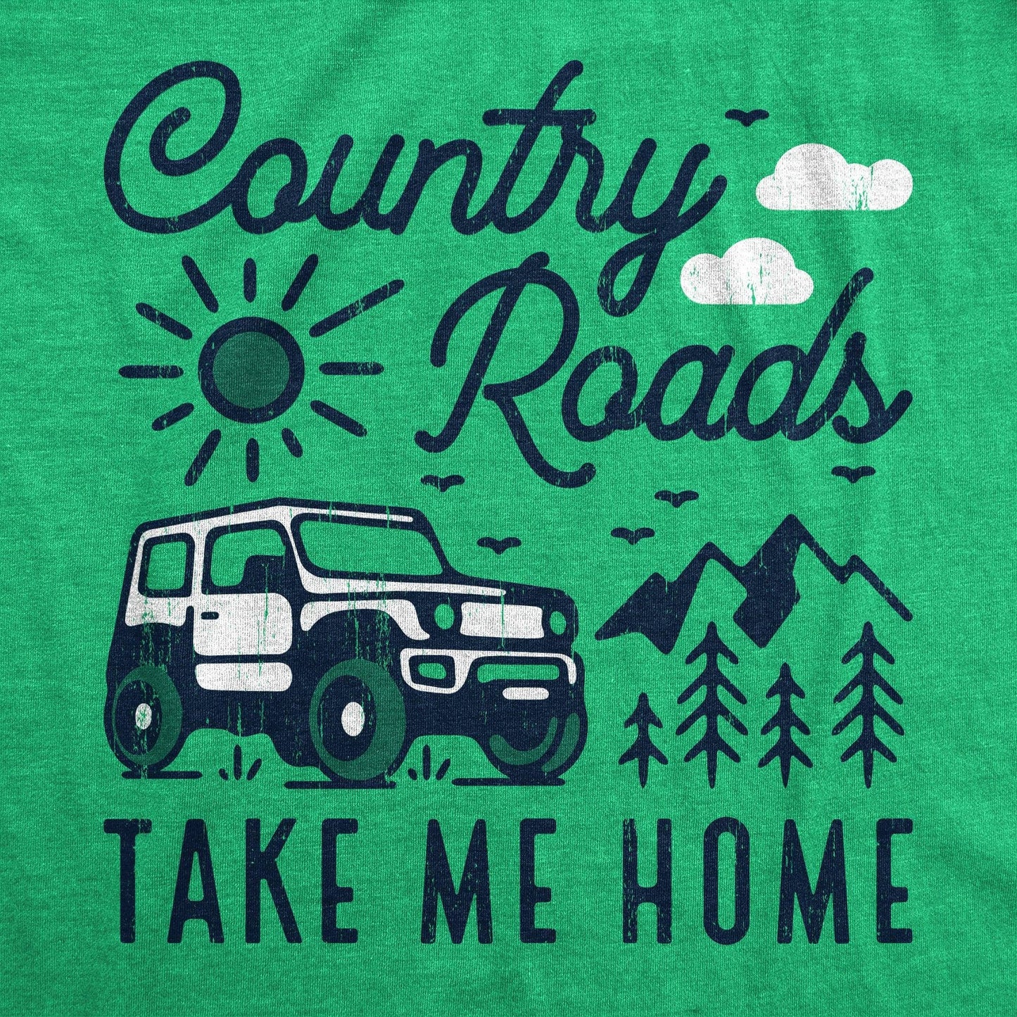Country Roads Take Me Home Men's Tshirt Camping Graphic Tee
