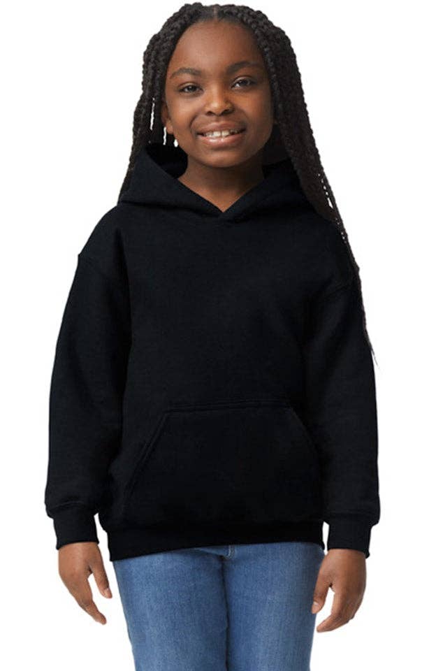 Custom Designed - Hoodie Sweatshirt (Black) Youth, Gildan, Heavy Blend 50/50 Fleece