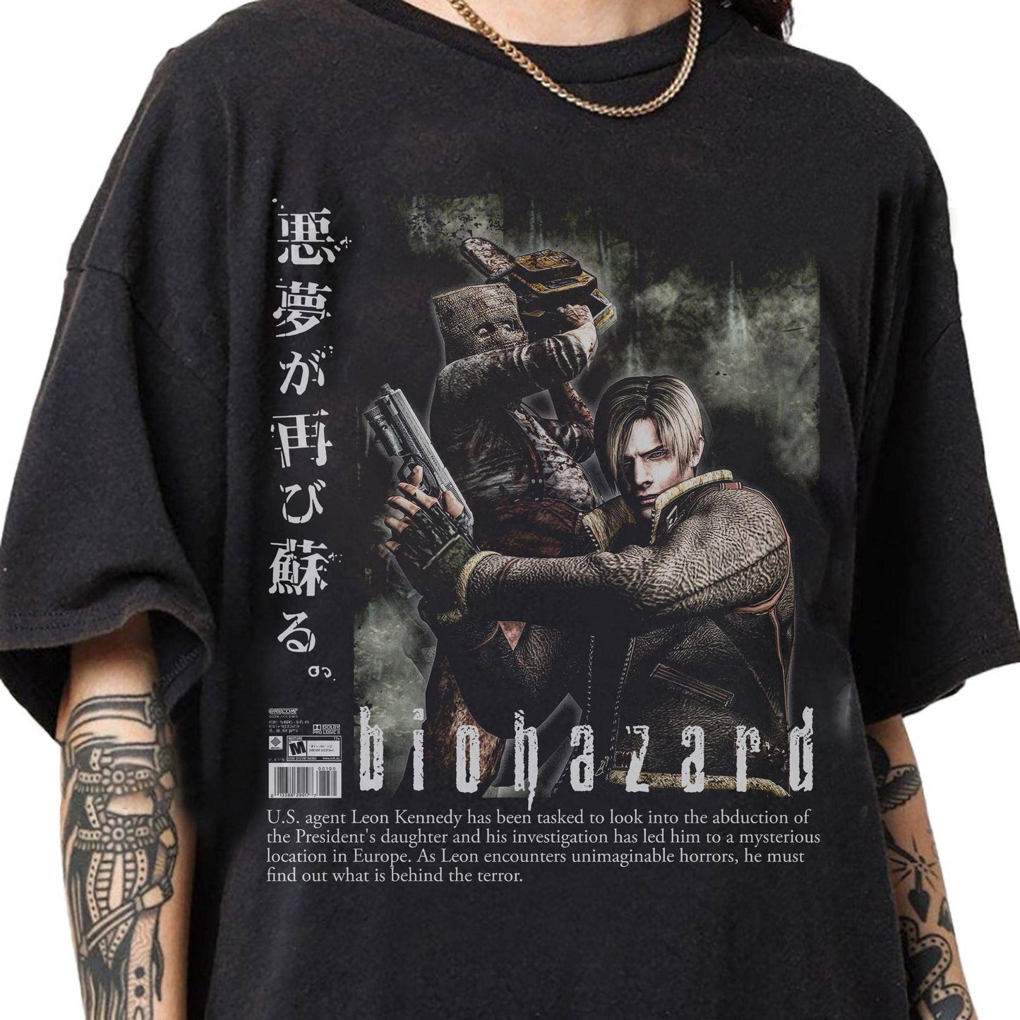 Vintage Biohazard Resident Evil Leon Kennedy Retro T-Shirt
