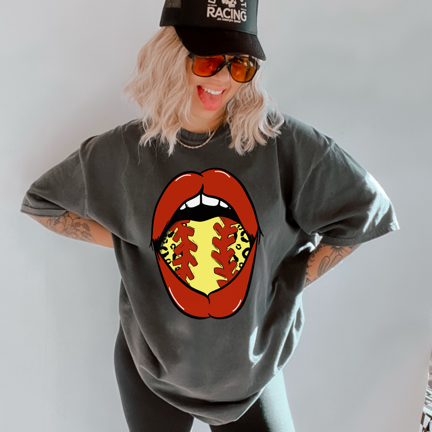 Softball Mouth Comfort Color Graphic Tee