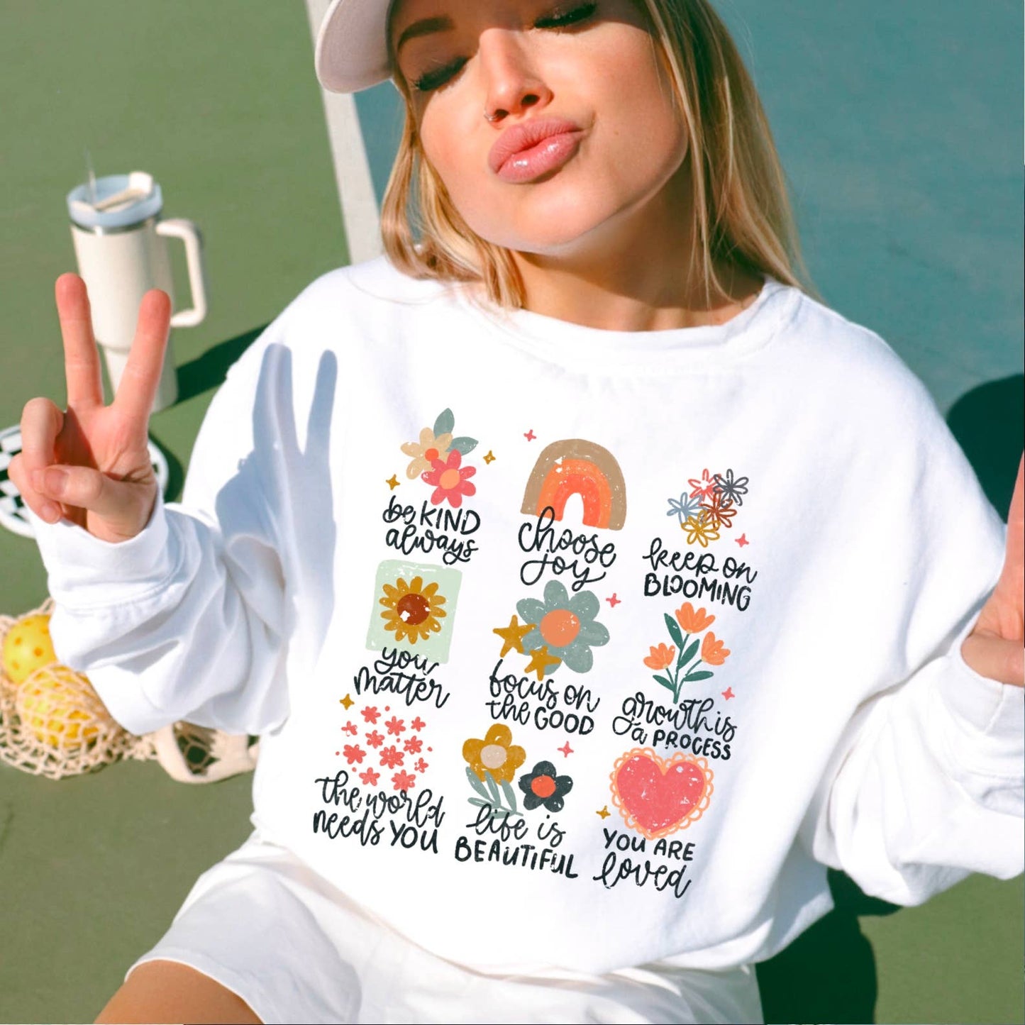 Positive Affirmations Graphic Sweatshirt | Spring 2025