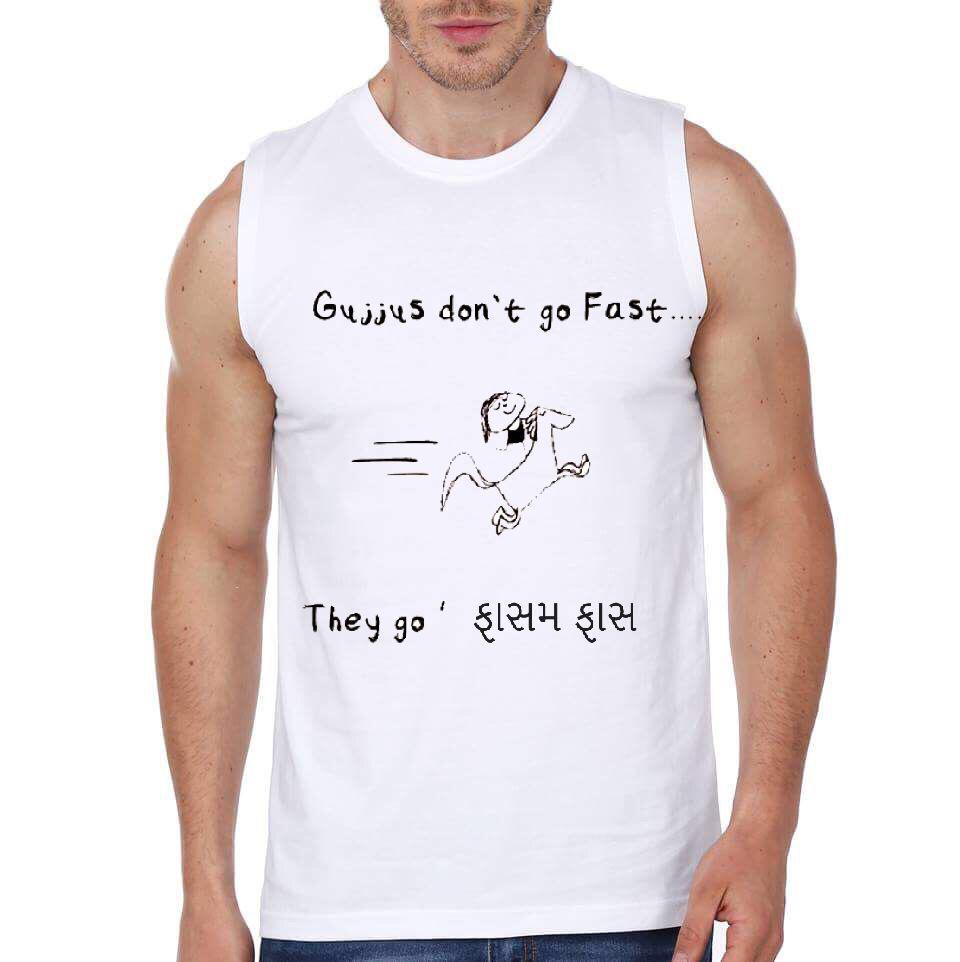Gujjus Don’t Go Fast Gym Vest T-Shirt