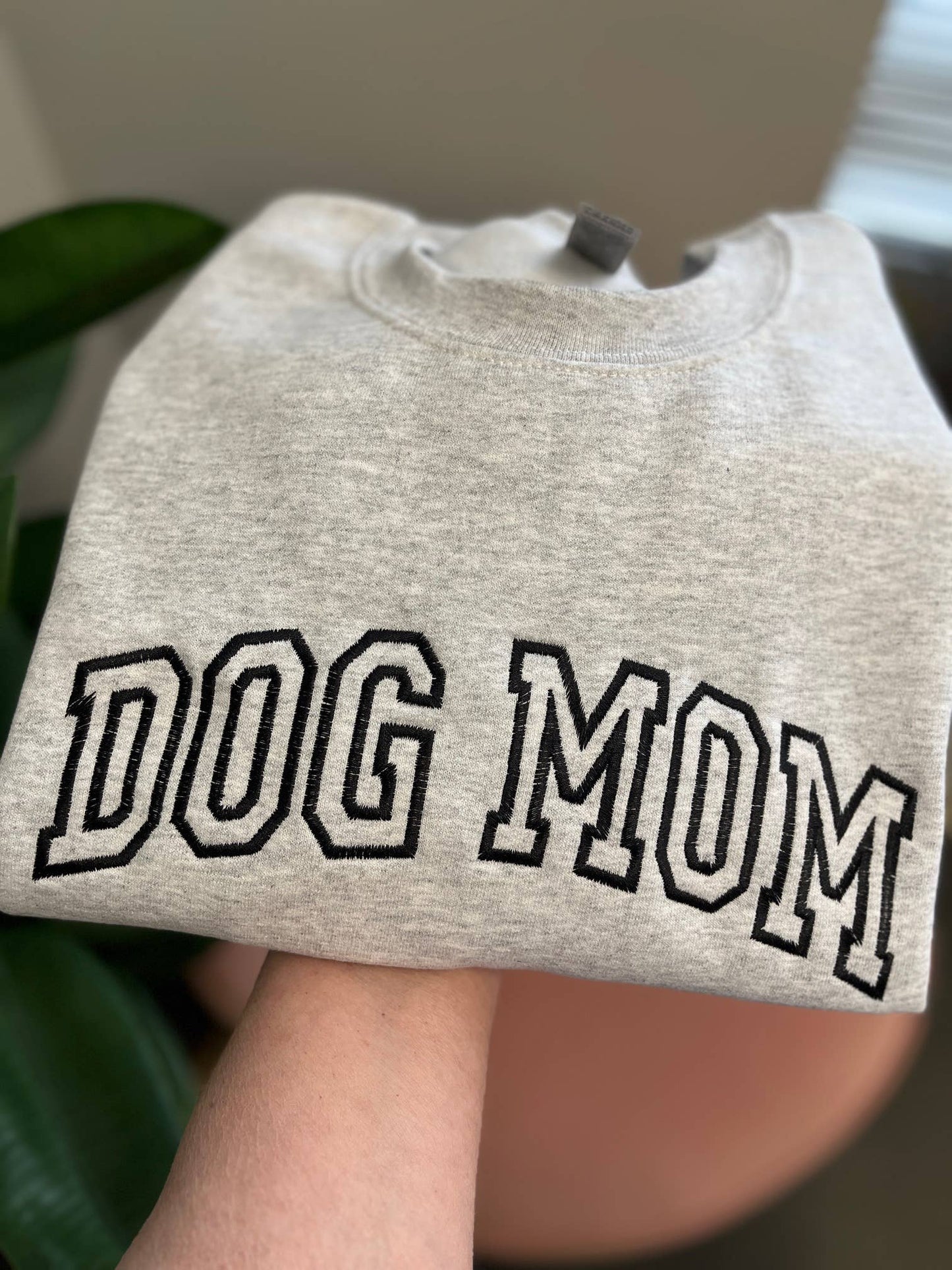 Dog Mom Embroidered Sweatshirt, Embroidered, Dog Gift