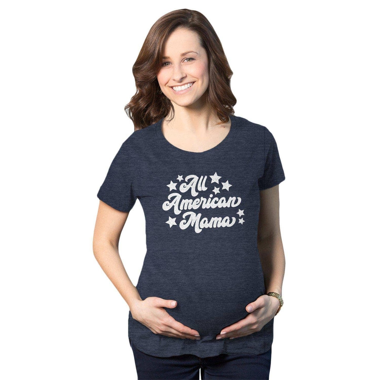 All American Mama Maternity Tshirt Fourth of July Graphic