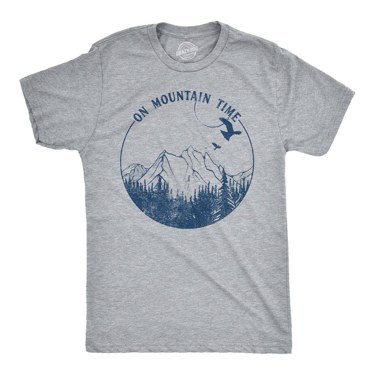 On Mountain Time Men's Tshirt Camping Graphic Tee Western T