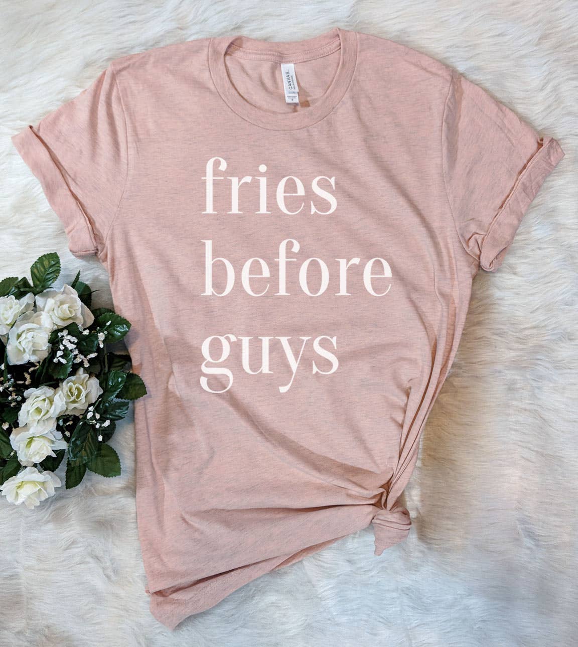 Fries Before Guys - Funny Cute Sassy Nerd T-Shirt