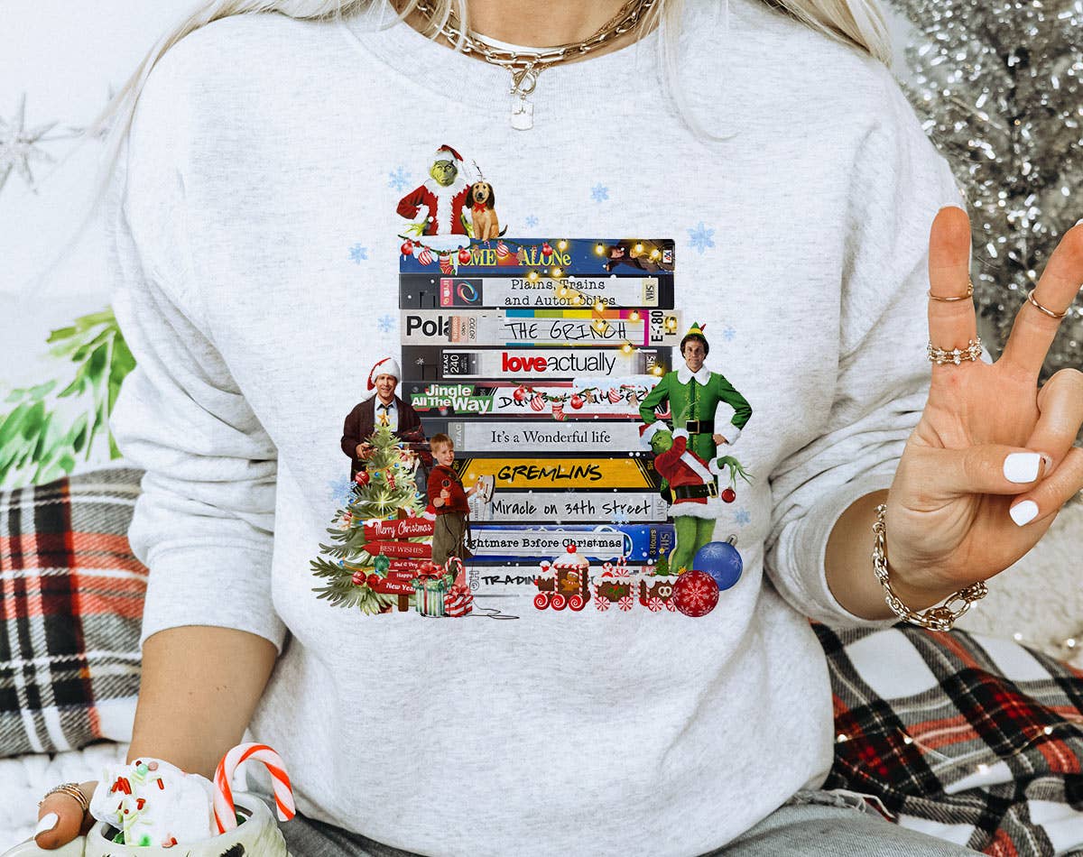 Christmas Movies Vhs Tapes - Elf Clark Sweatshirt