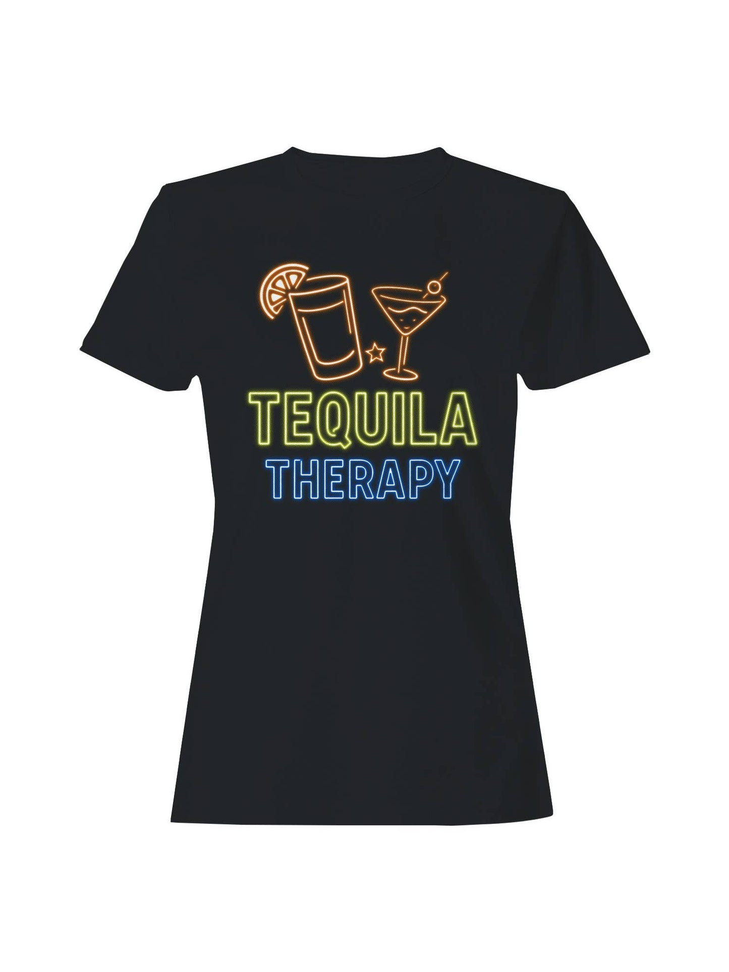 Neon Tequila Therapy Sign Women's T-Shirt