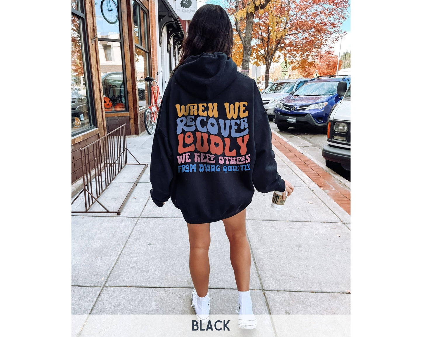 Recover Loudly Sobriety Addiction Recovery Hoodie