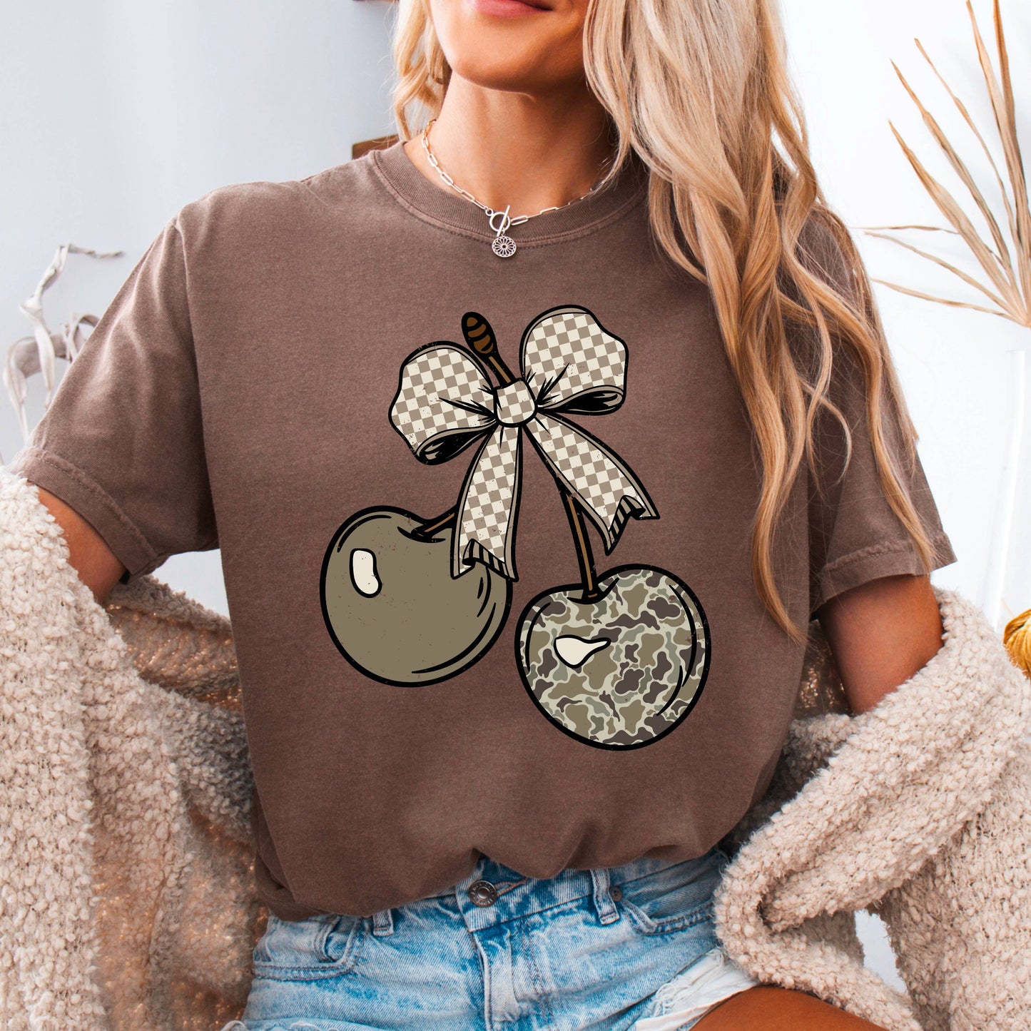 Camo Cherries Graphic T-Shirt | Comfort Color