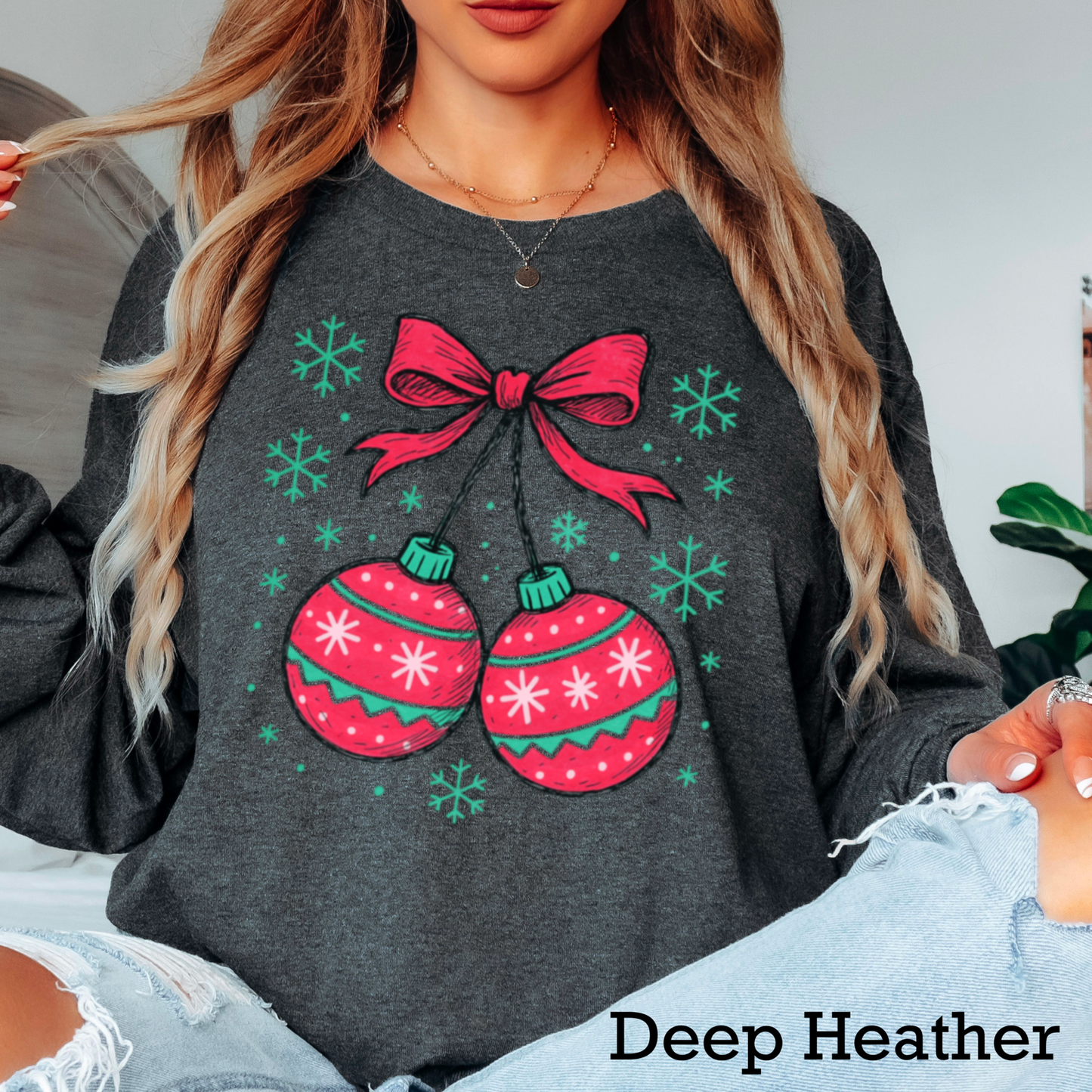 Christmas Cherries Christmas 2025 Long Sleeve Shirt | Gildan