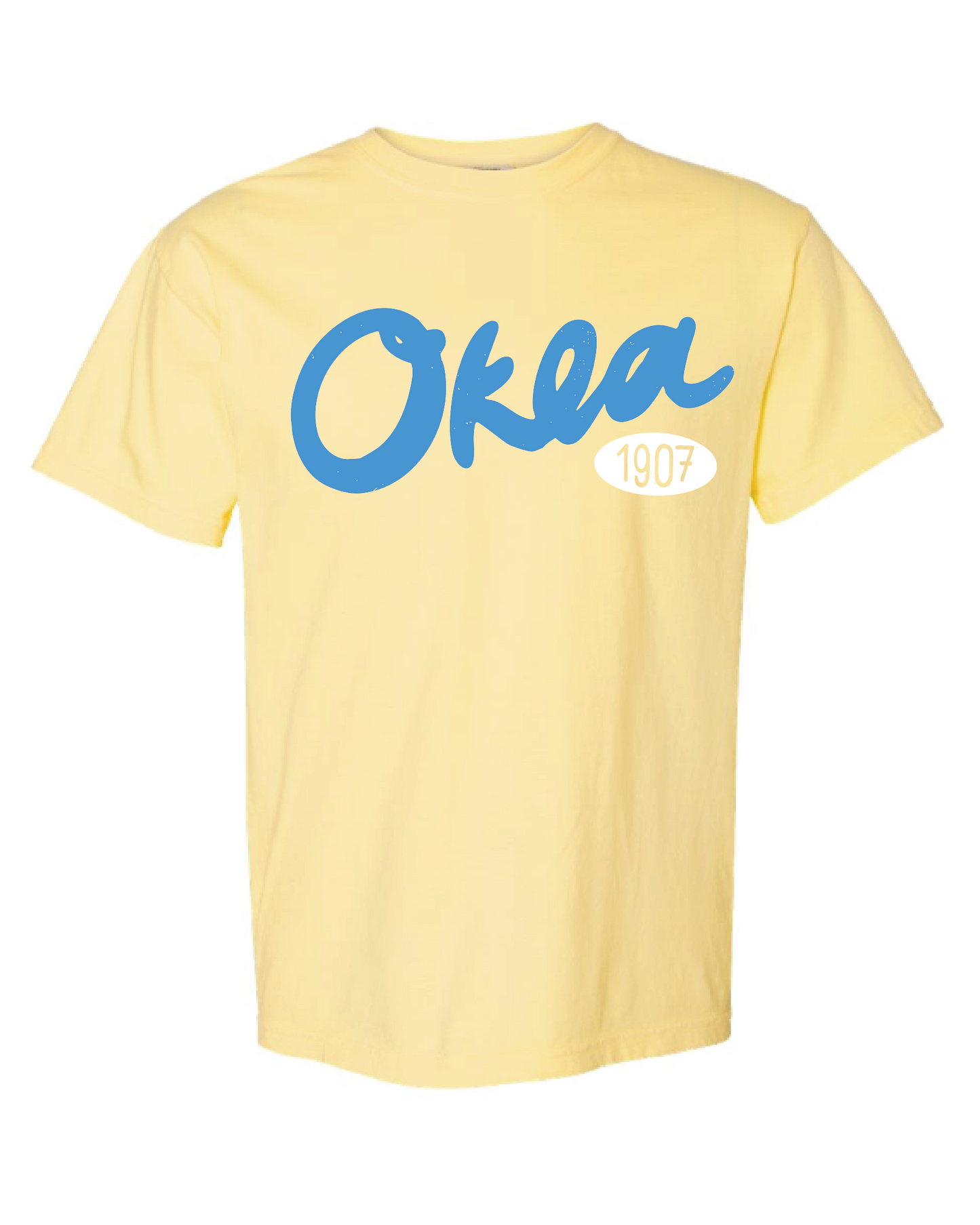 Oklahoma Okla 1907 Puff Ink Butter Comfort Colors Tee