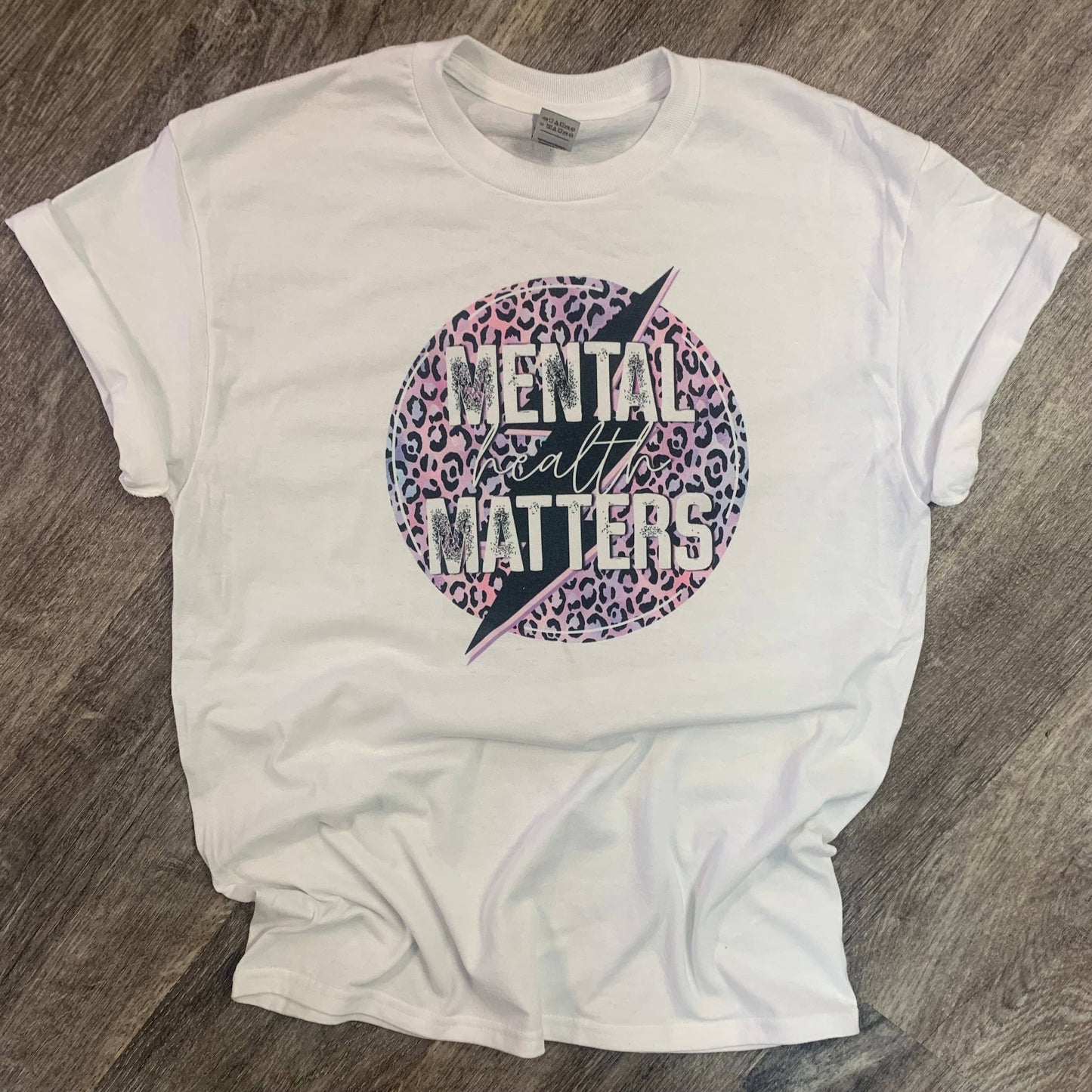 Mental Health Matters Lightning Bolt On White Tee