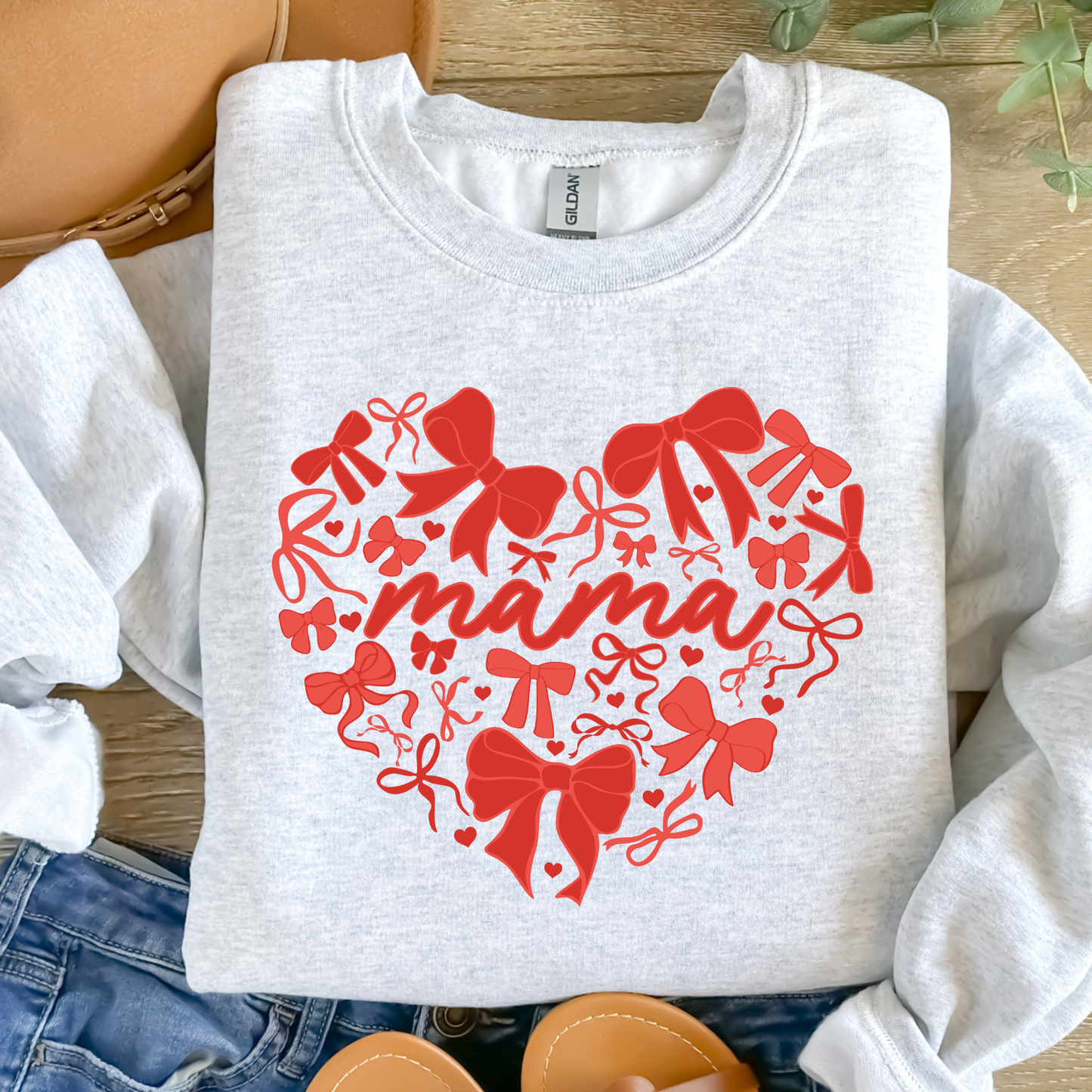 Bow/Heart Mama Graphic Tee/Crewneck