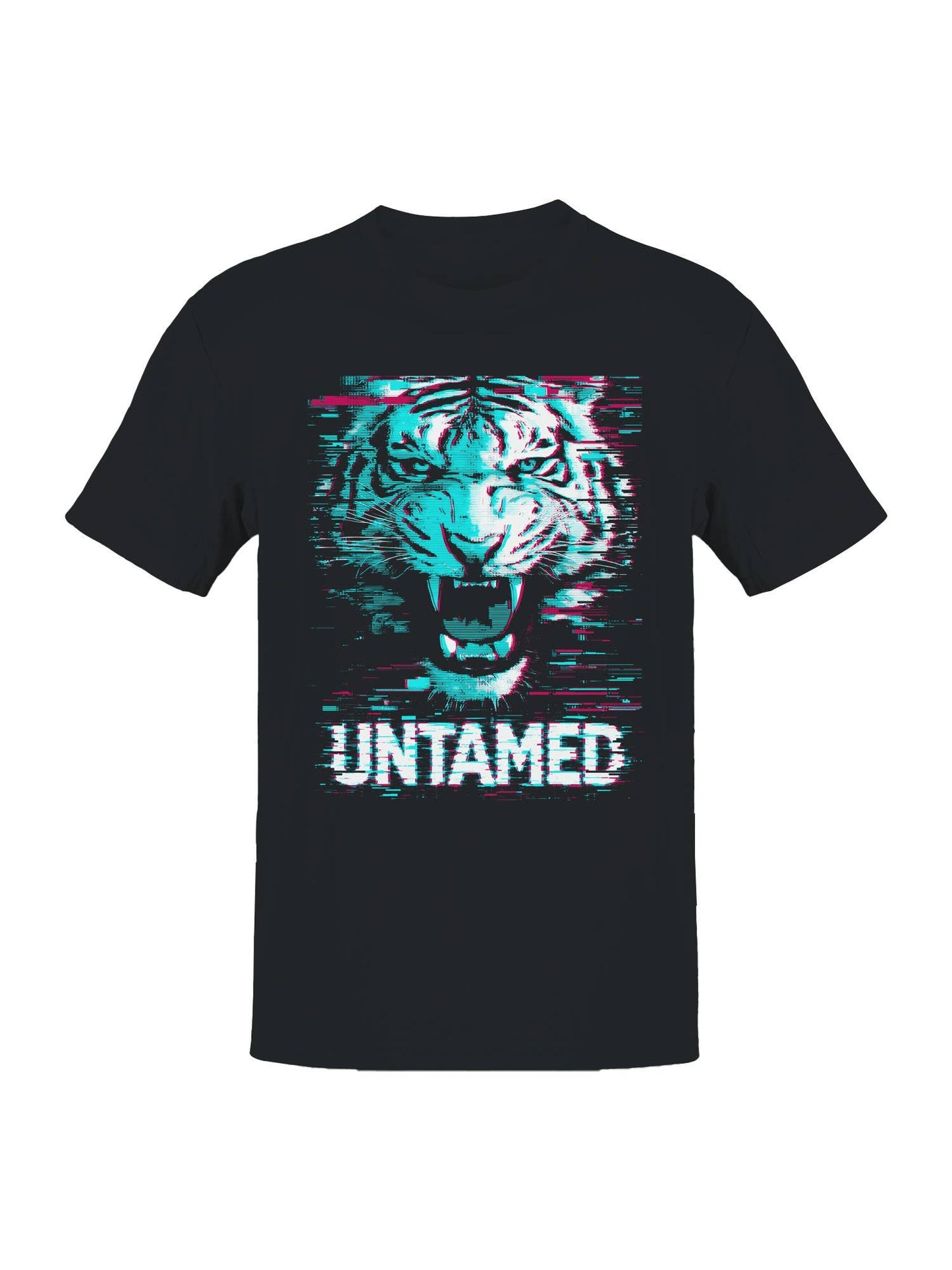 Fierce Glitch Tiger Art - "Untamed Men's T-Shirt