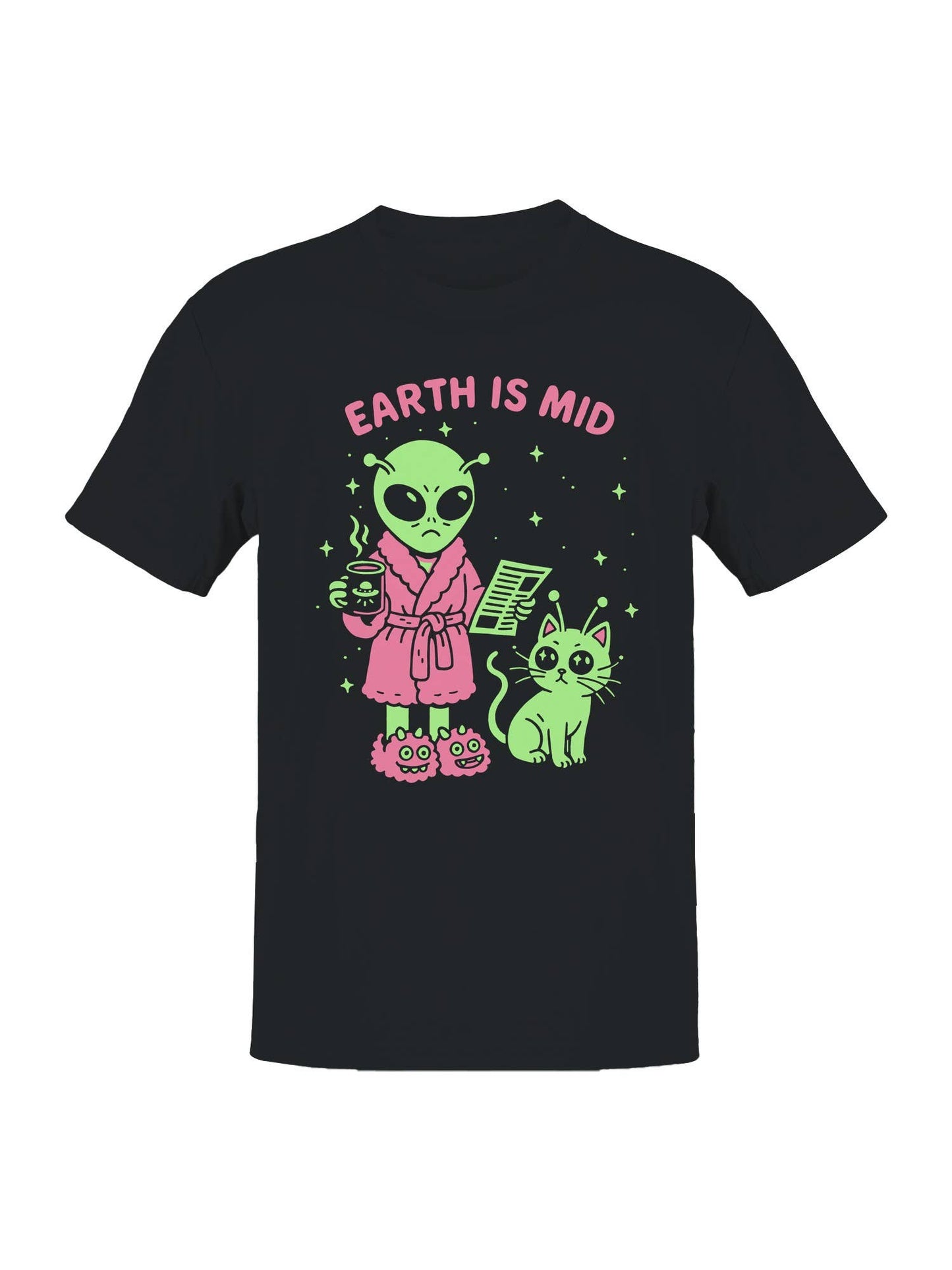 Alien Morning Routine Humor Design Men's T-Shirt