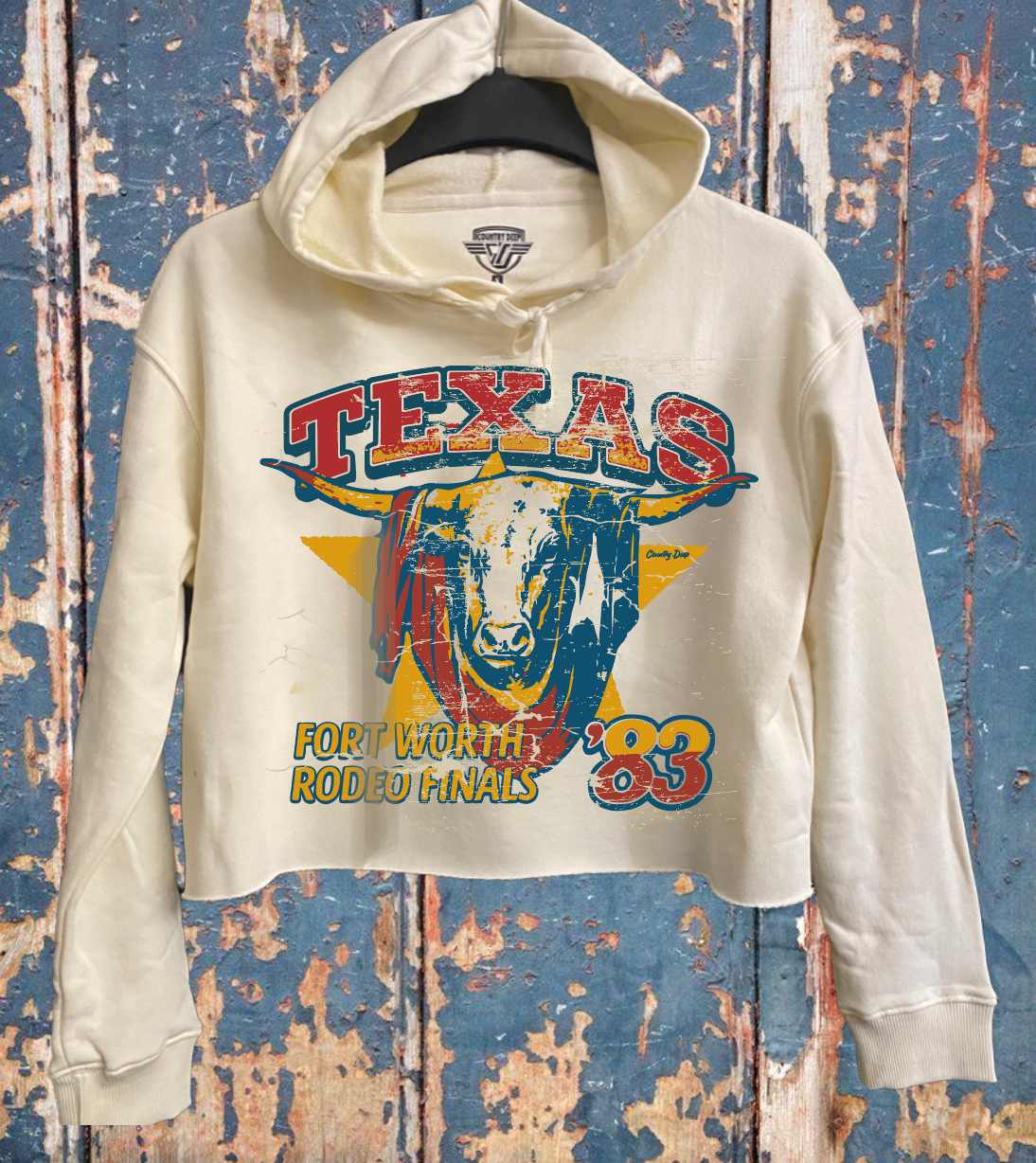 Texas 1983 Rodeo Fort Worth Finals Cropped Hoodie