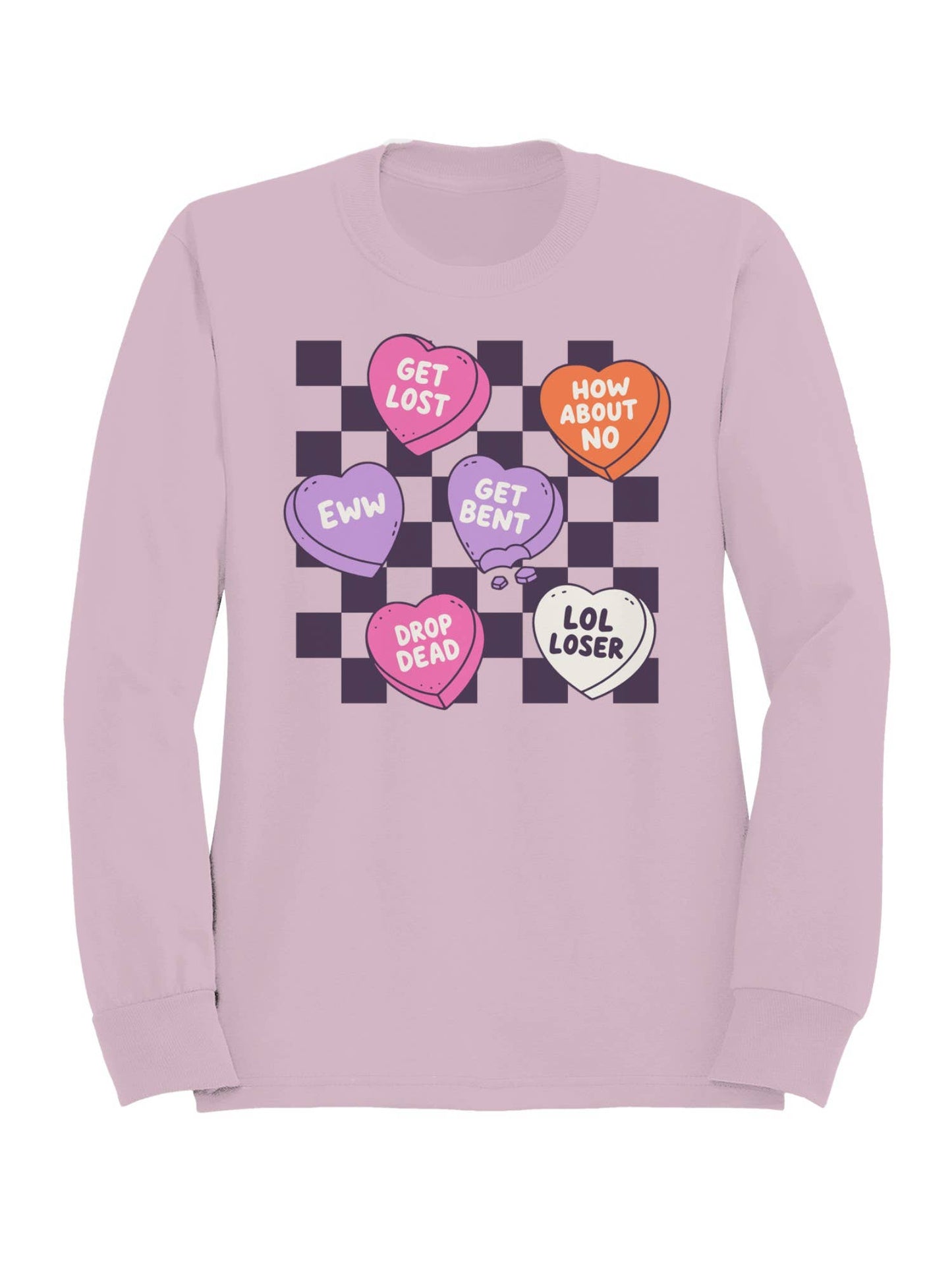 Anti-Valentine's Candy Hearts Design Women's Sweatshirt