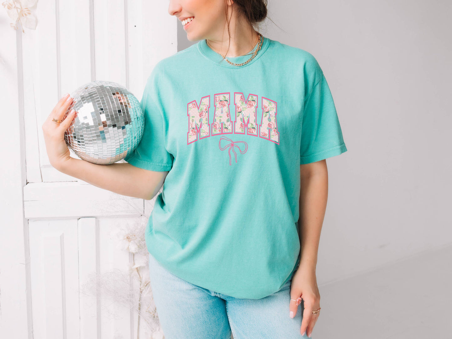 Mama Shirt, Mothers Day Gift Ideas, Floral, Bows, Trendy