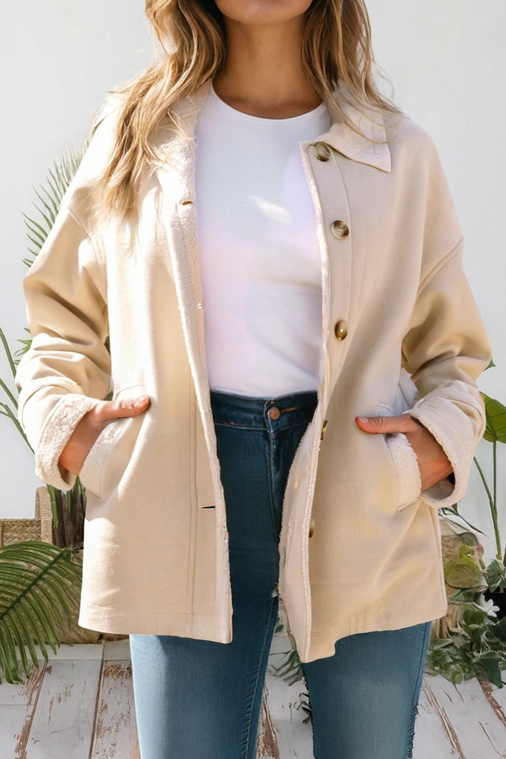 Suede Sherpa Lined Western Loose Jacket (S-Xl)
