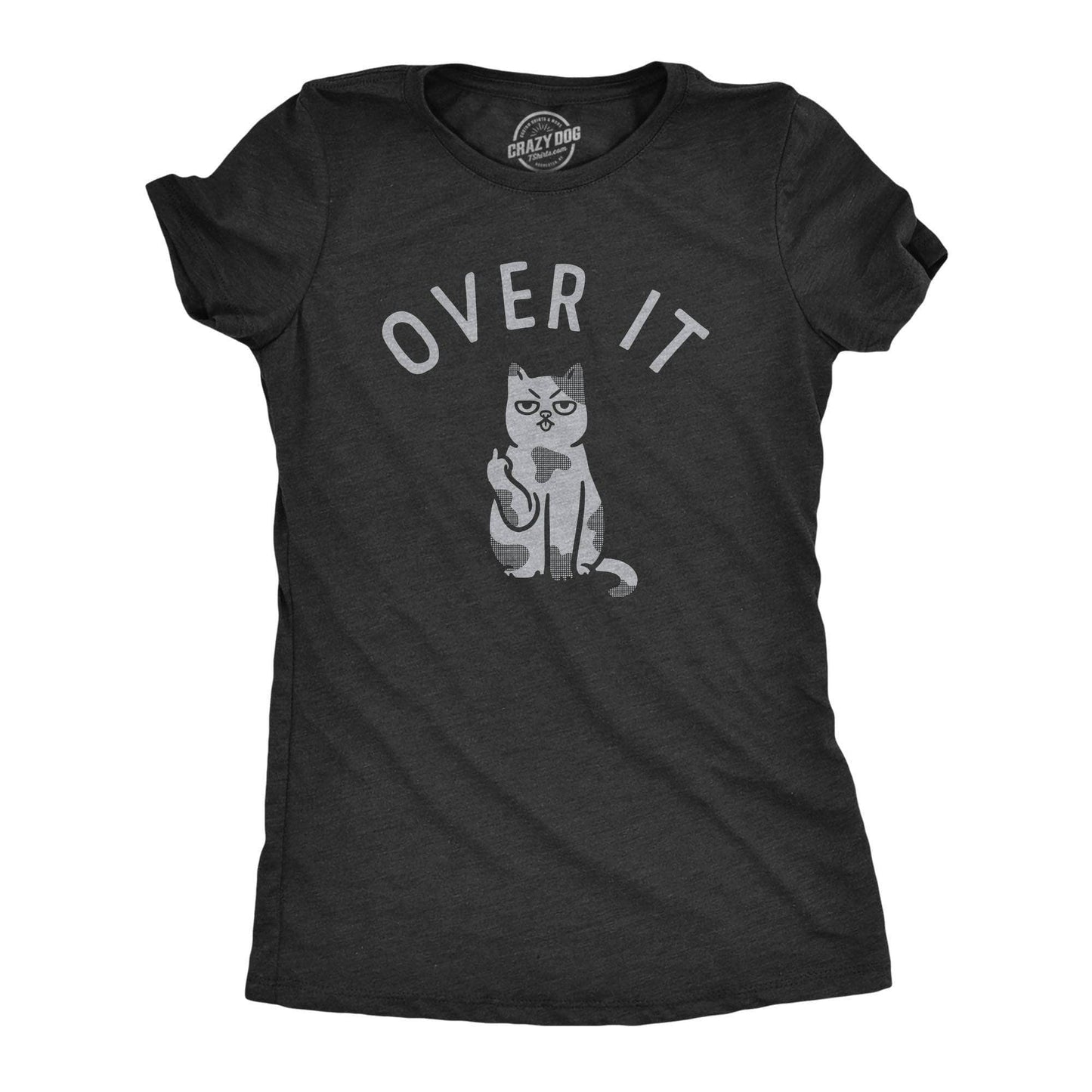 Over It Cat Women's Tshirt Cat Graphic Tee Western Plus Size