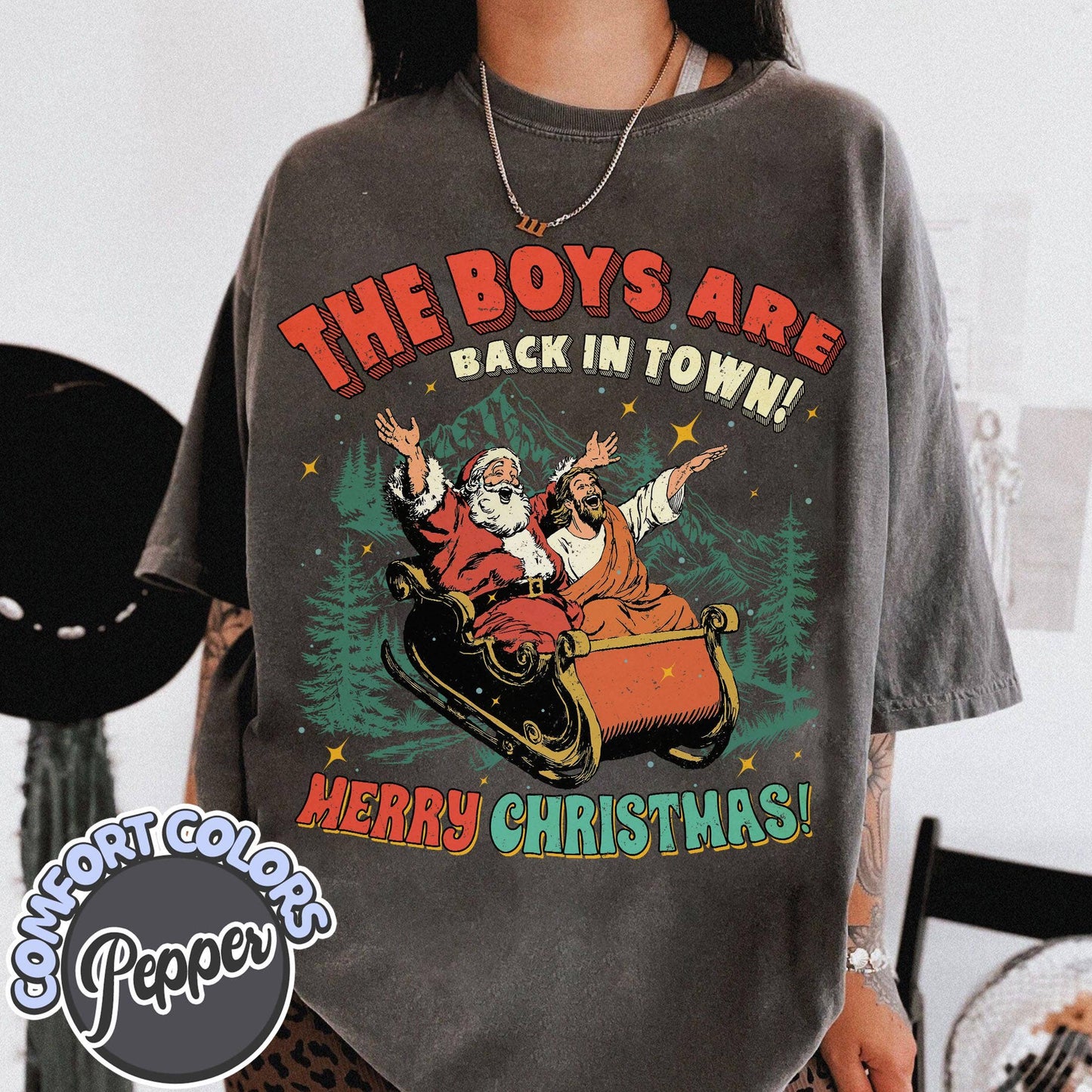 Boys Back in Town Funny Christmas Tee