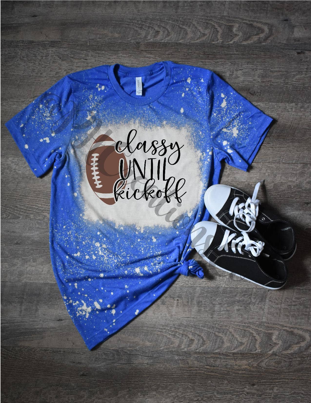 Classy Until Kickoff Bleached Tee – Game Day Ready