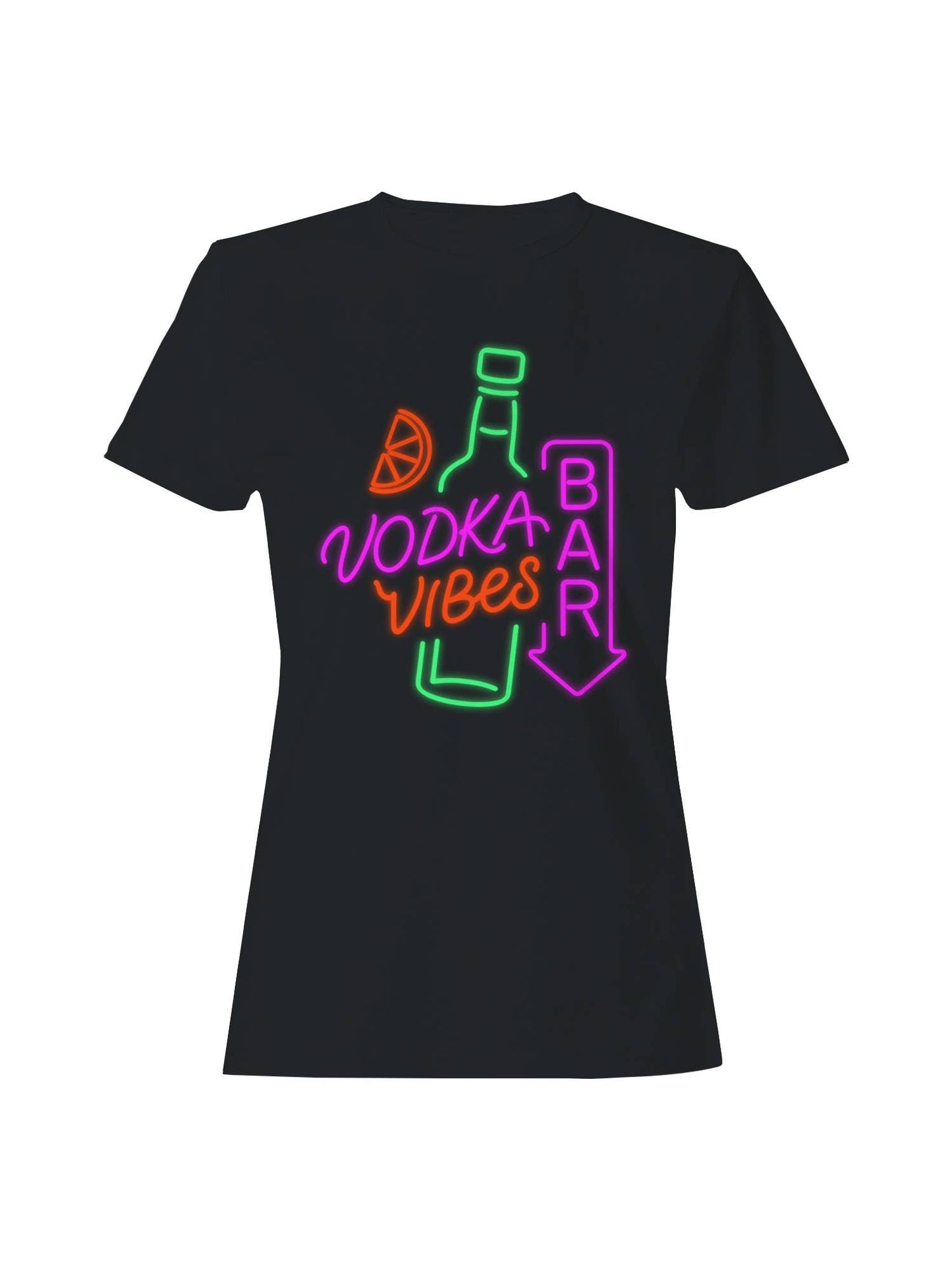 Vodka Vibes Neon Bar Sign Women's T-Shirt