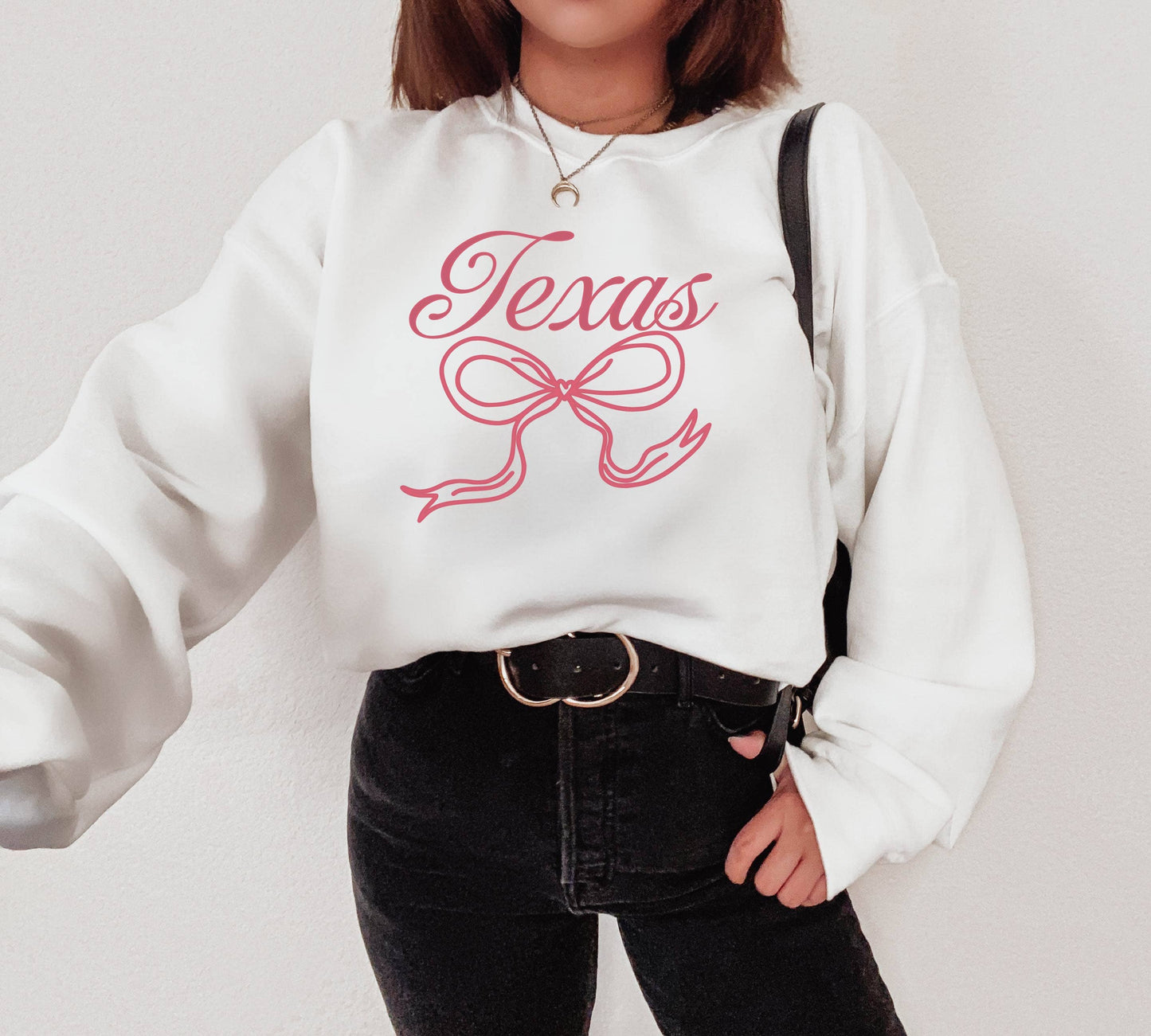 Bow Sweatshirt, Texas Sweatshirt, Graphic Sweatshirt