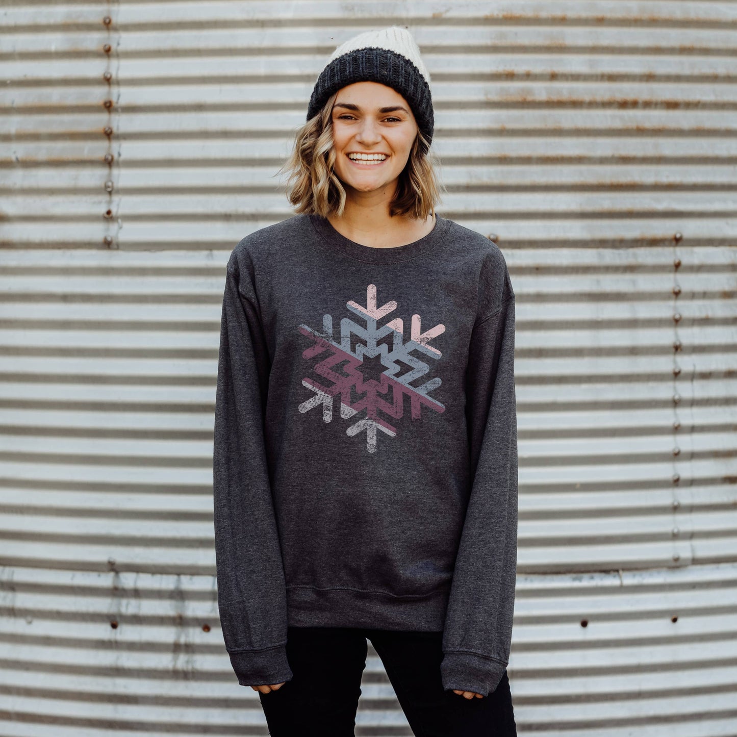 Winter Snowflake Crewneck Sweatshirt | Christmas | S-2XL