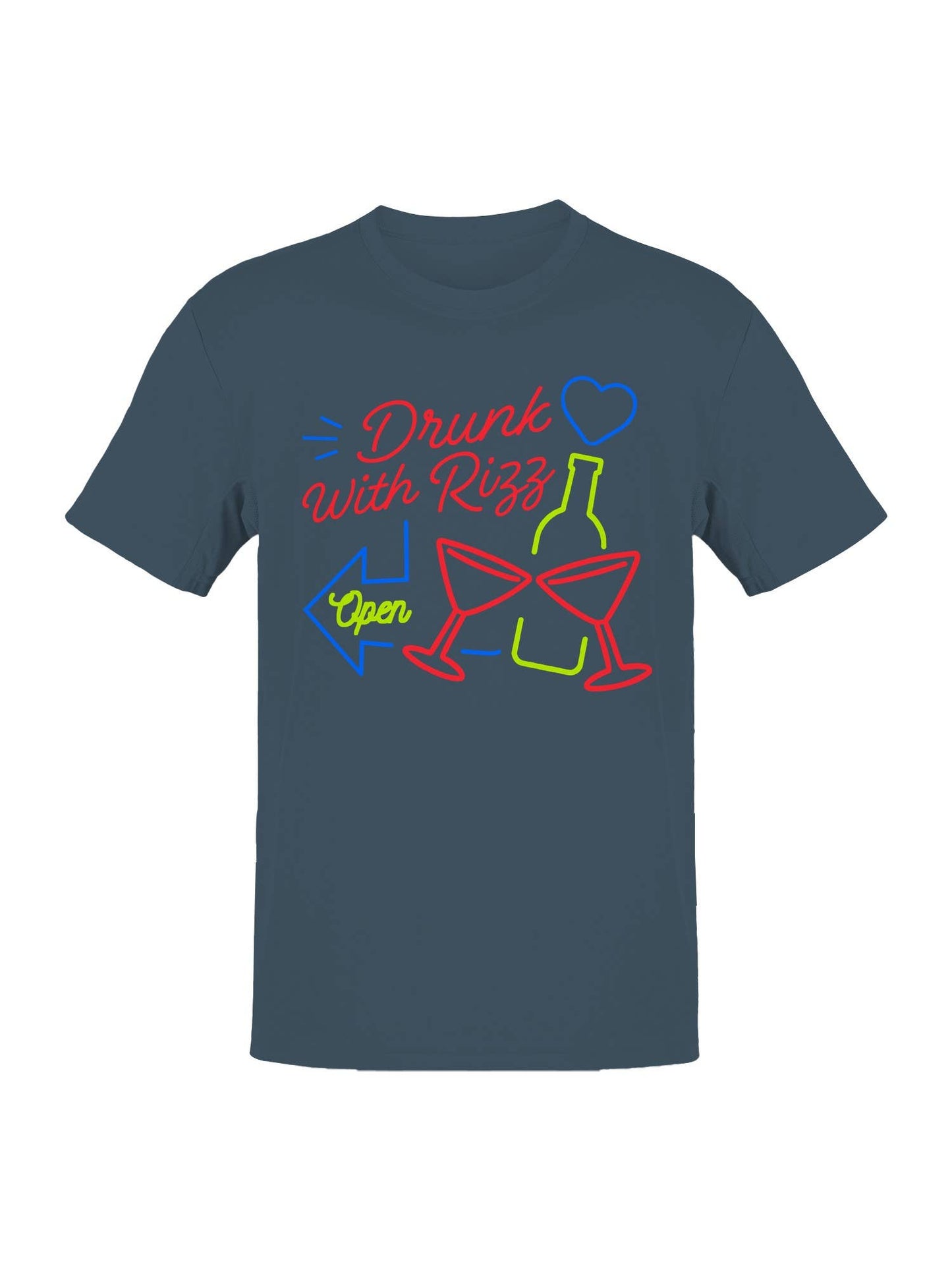 Neon Drunk with Rizz Sign Men's T-Shirt