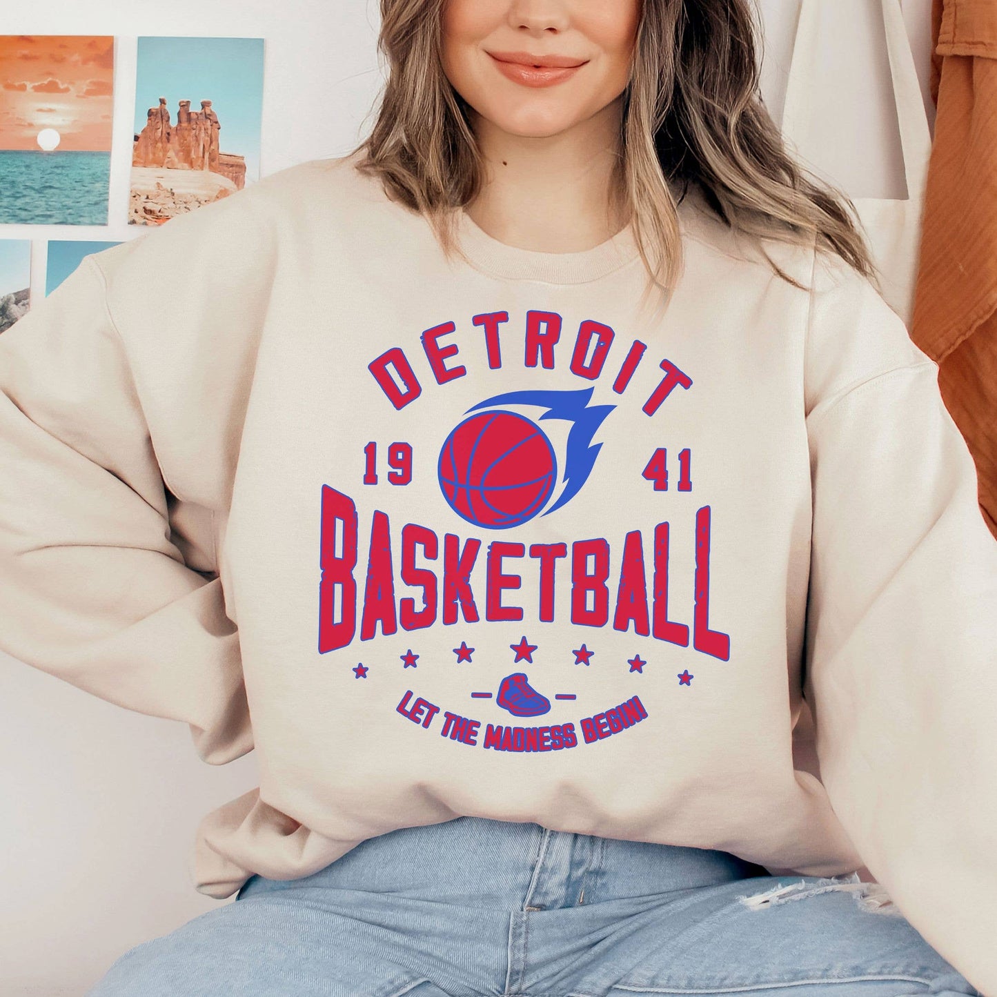 Vintage Detroit Pistons 1941 Basketball Fan Sweatshirt