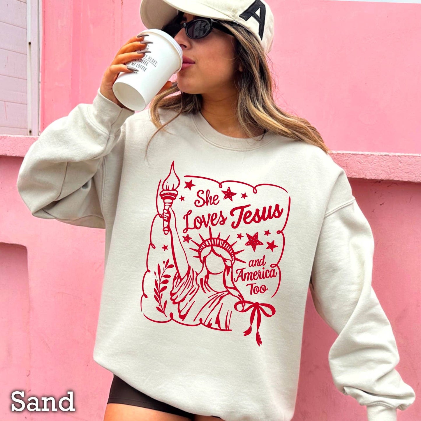 She Loves Jesus Patriotic Sweatshirt | July 4th Sweatshirt