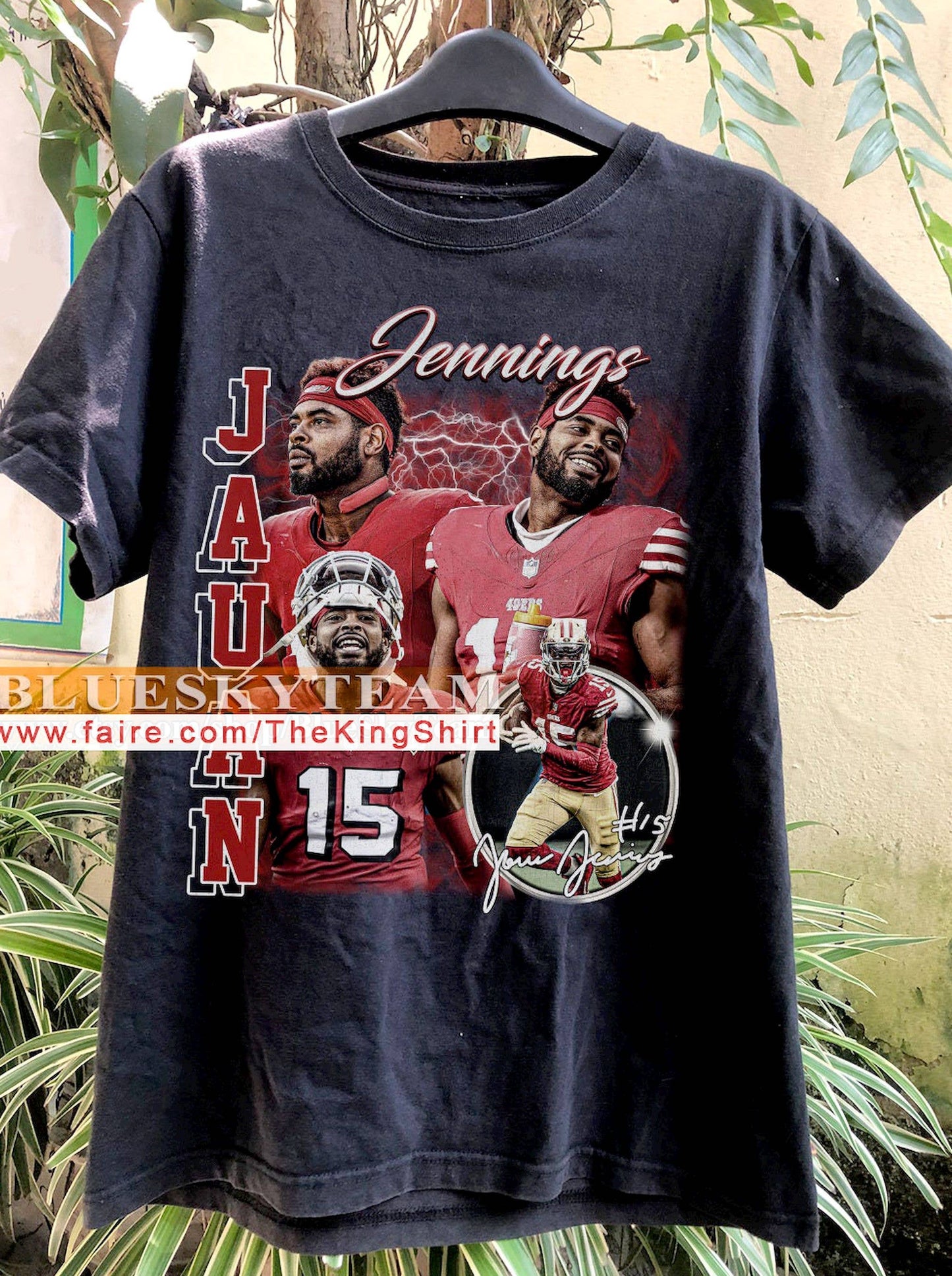 Vintage 90s Jauan Jennings T-Shirt, Retro Football Sport Tee