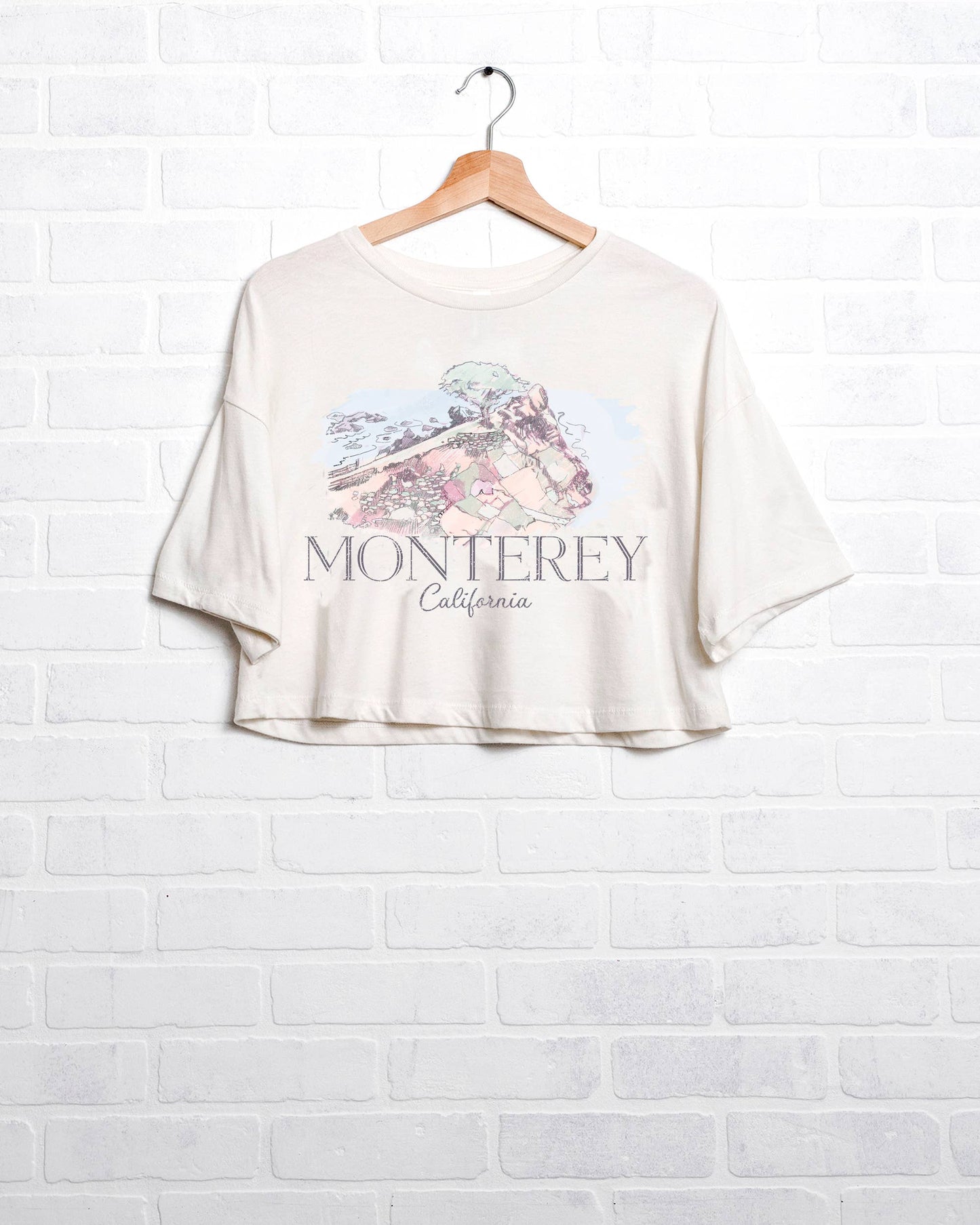 Monterey Off White Cropped Graphic Tee