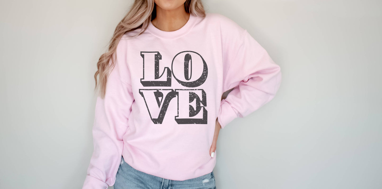 Love Grunge Crew Neck Sweatshirt Valentines