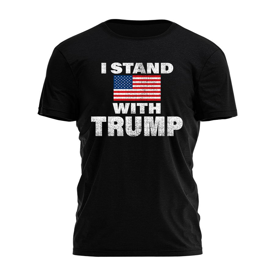 I Stand with Trump - Distressed Flag Tee - 2463