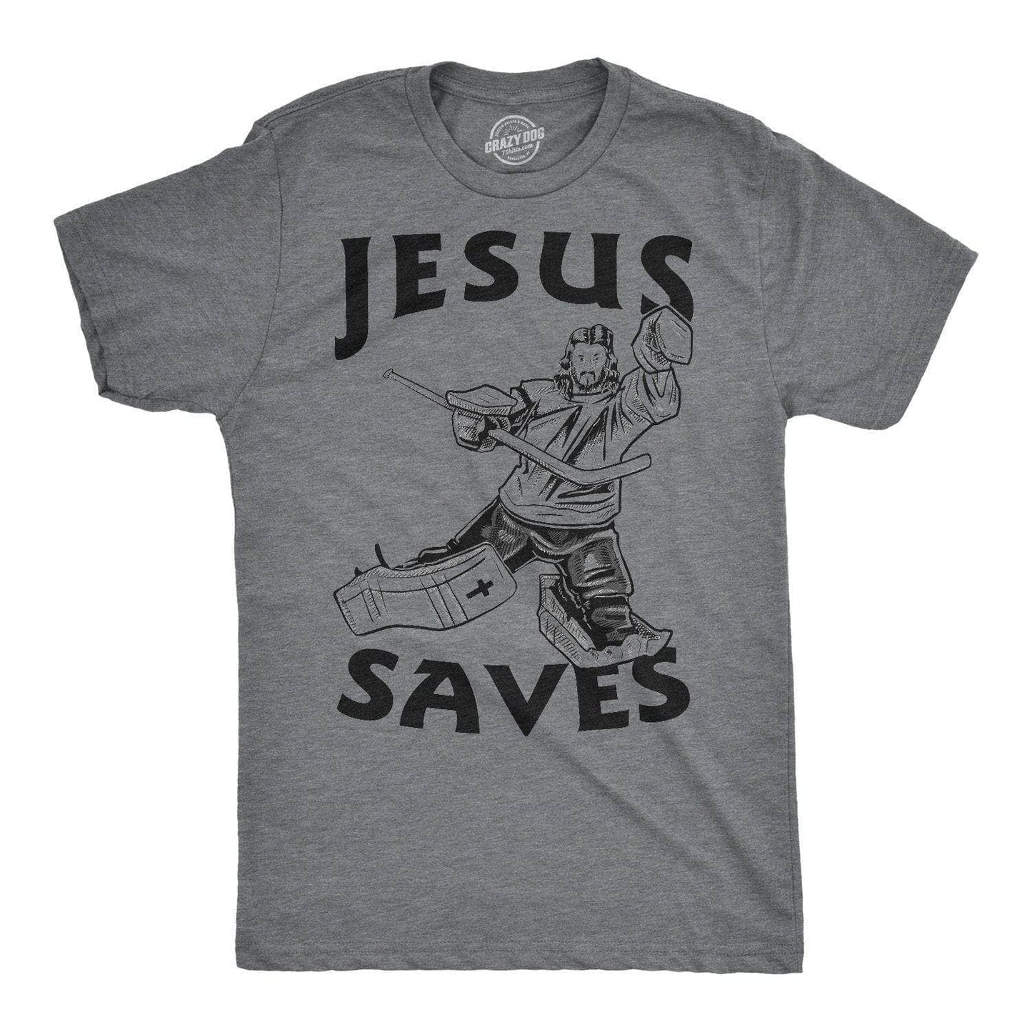 Jesus Saves Hockey Men's Tshirt Hockey Graphic Tee Western T