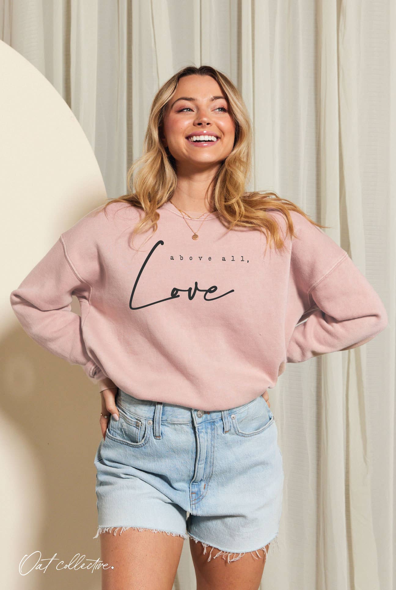 Above All, Love Mineral Graphic Sweatshirt
