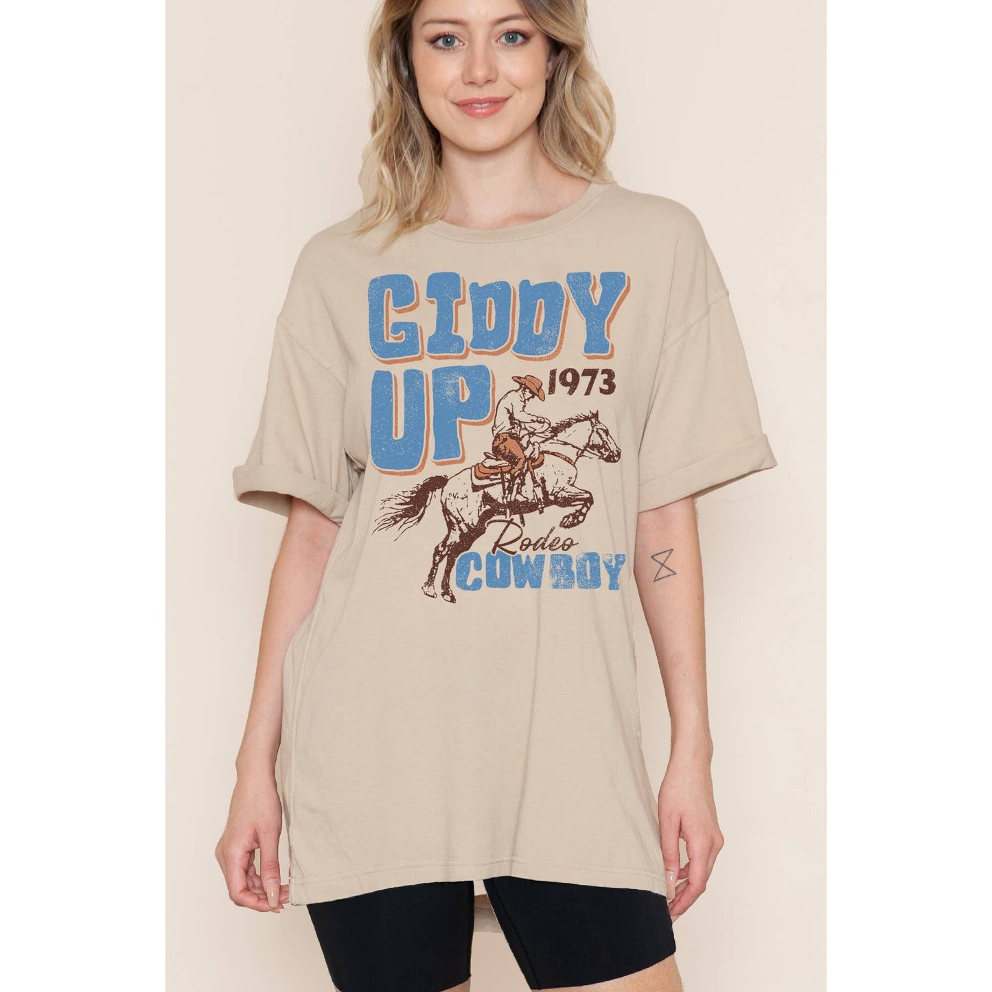 Giddy Up Rodeo Cowboy Oversized Unisex Tee
