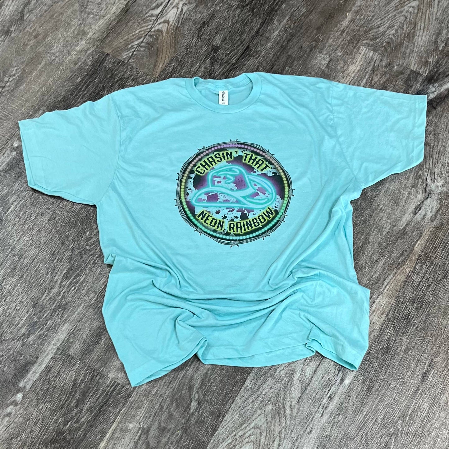 Chasinā That Neon Rainbow On Purist Blue Tee