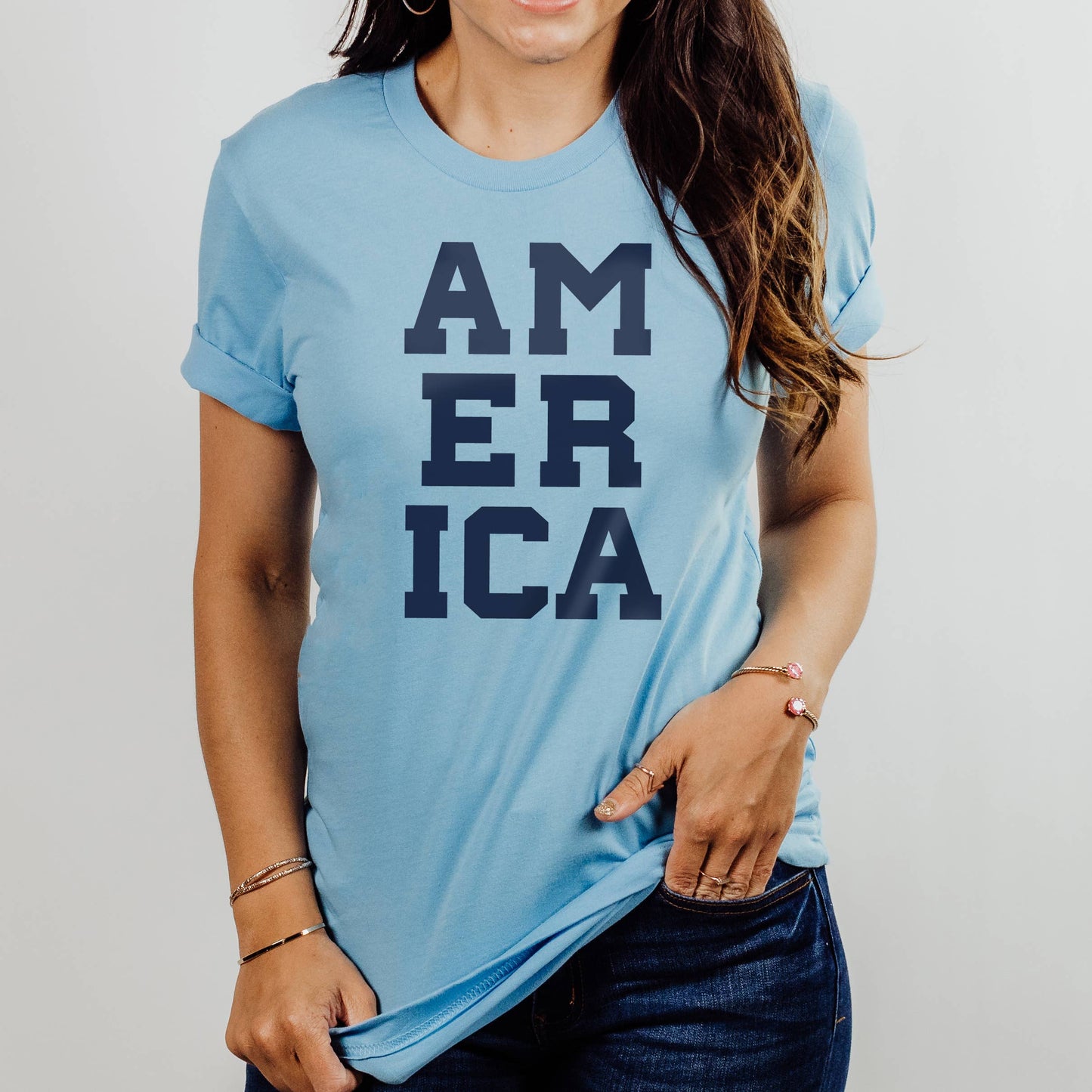 America Block Letters Tee | Sizes XS-2XL