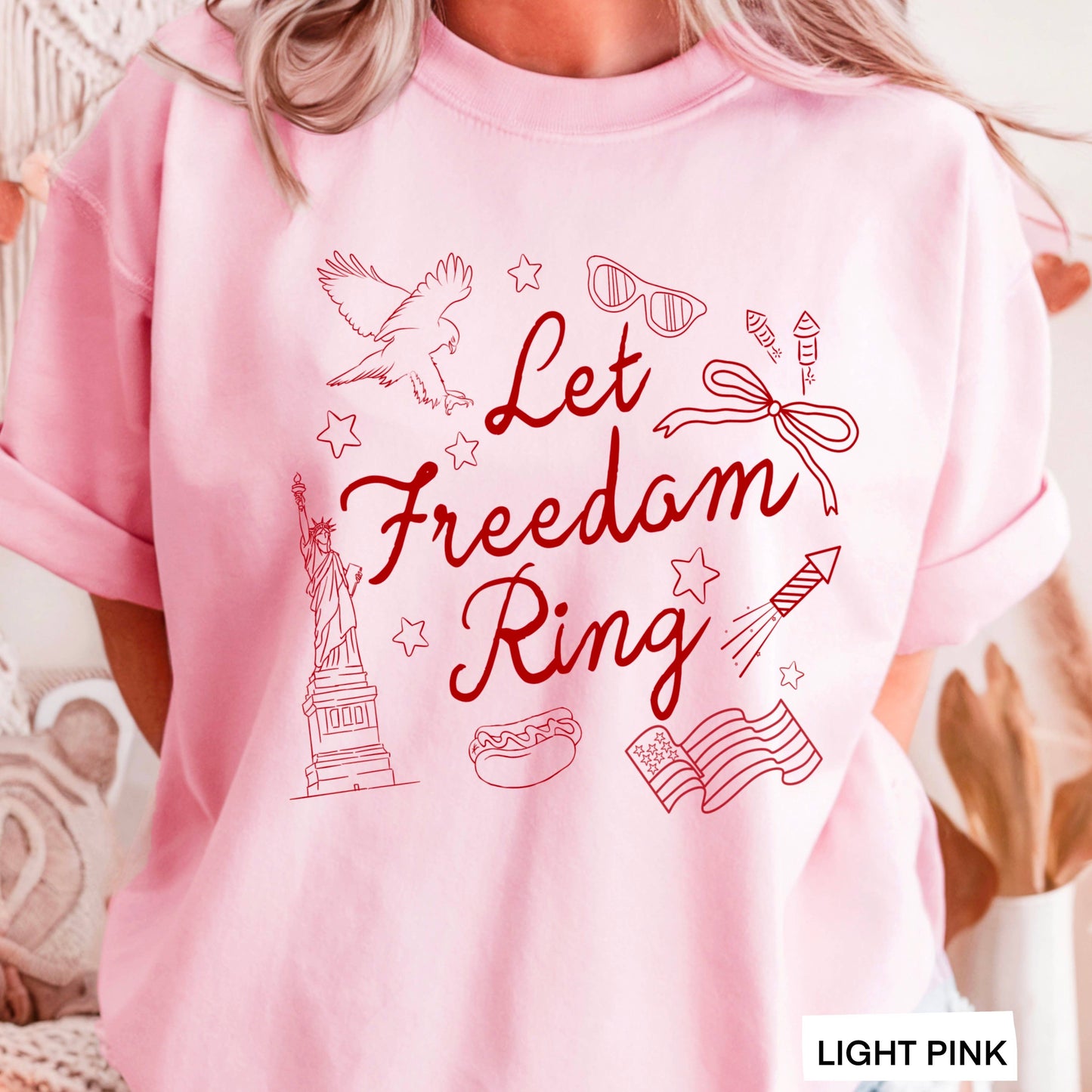 Let Freedom Ring July 4th Graphic Tee | Gildan