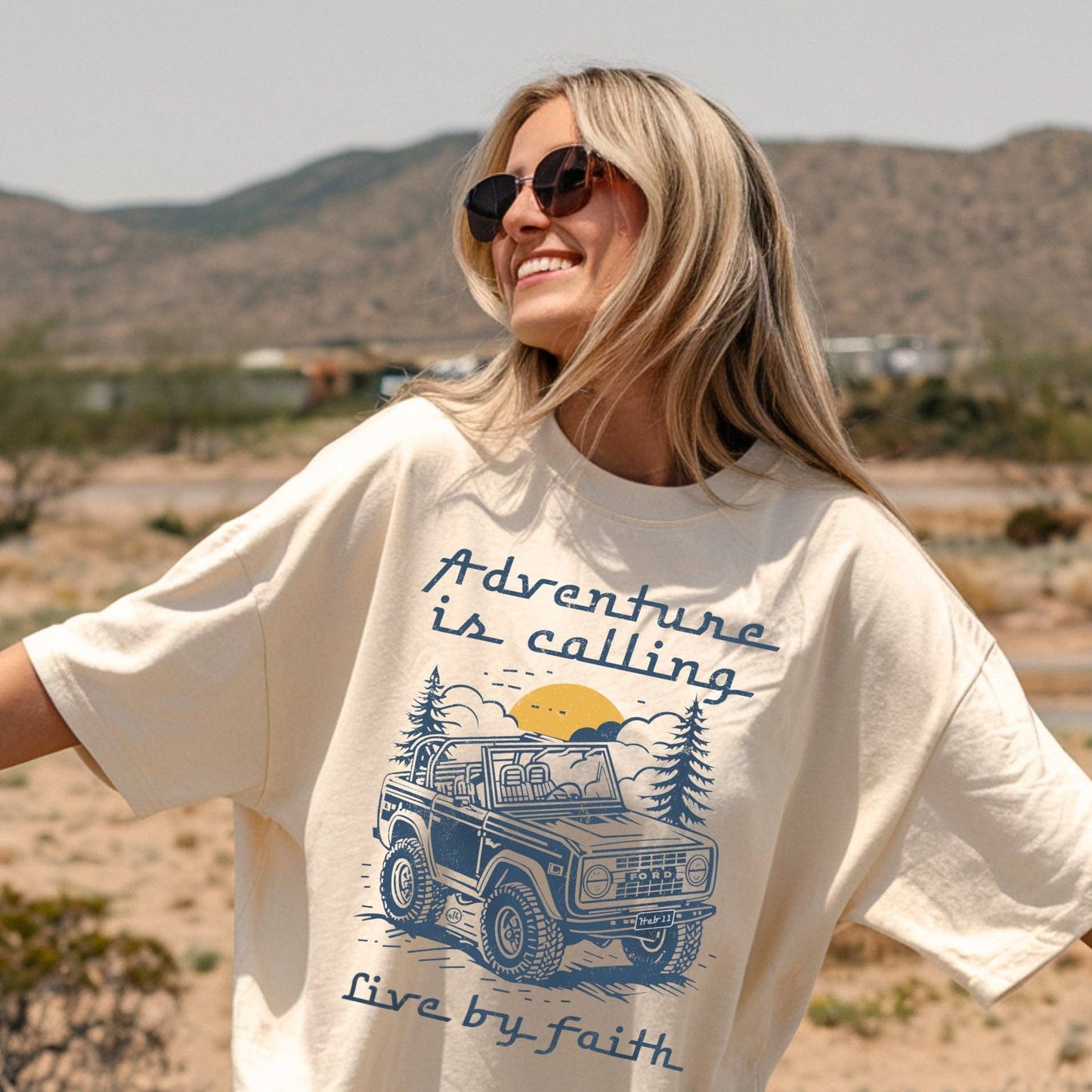 Bronco Adventure Is Calling Live By Faith Tee