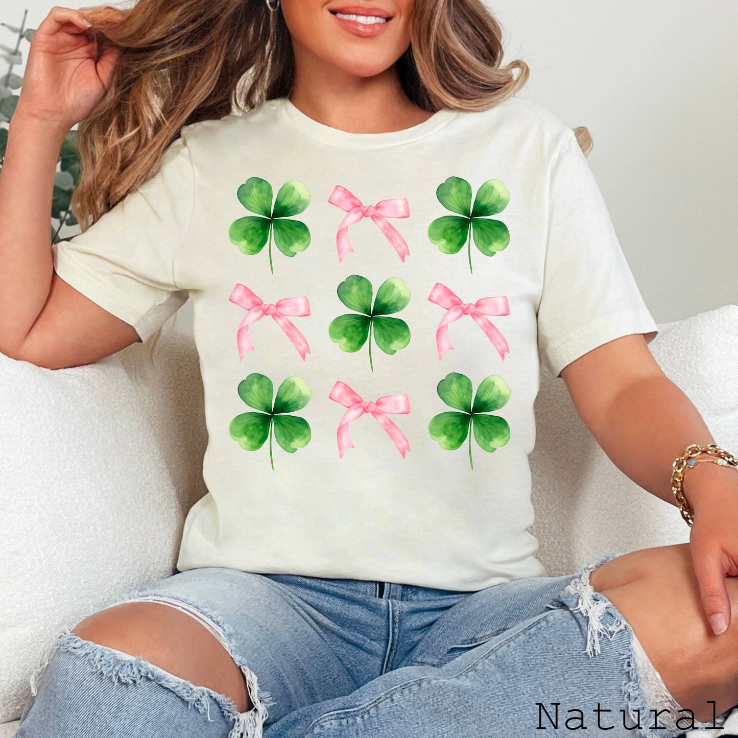 Coquette Clover St. Patricks Day Graphic Tee | Bella Canvas