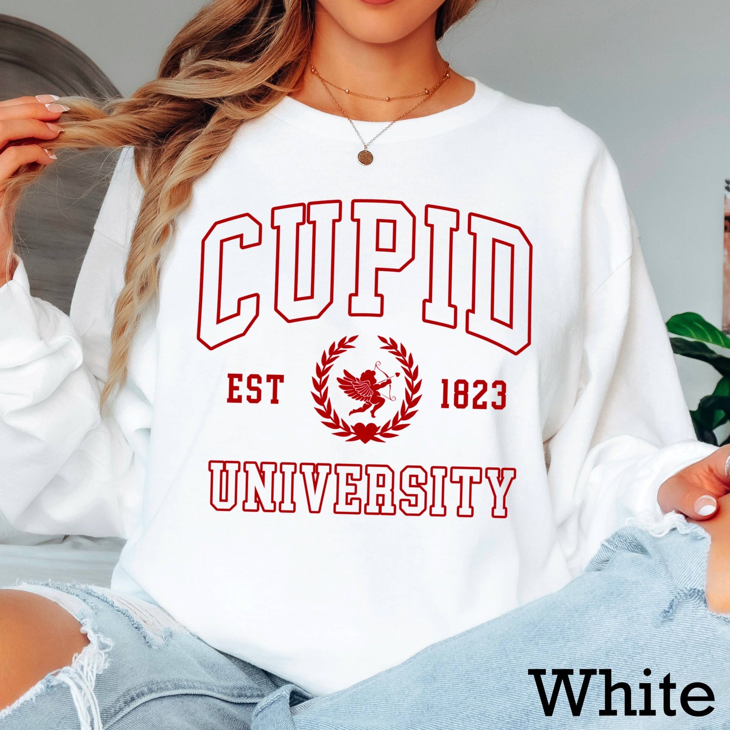 Cupid University Valentine’S Day Long Sleeve Shirt | Gildan