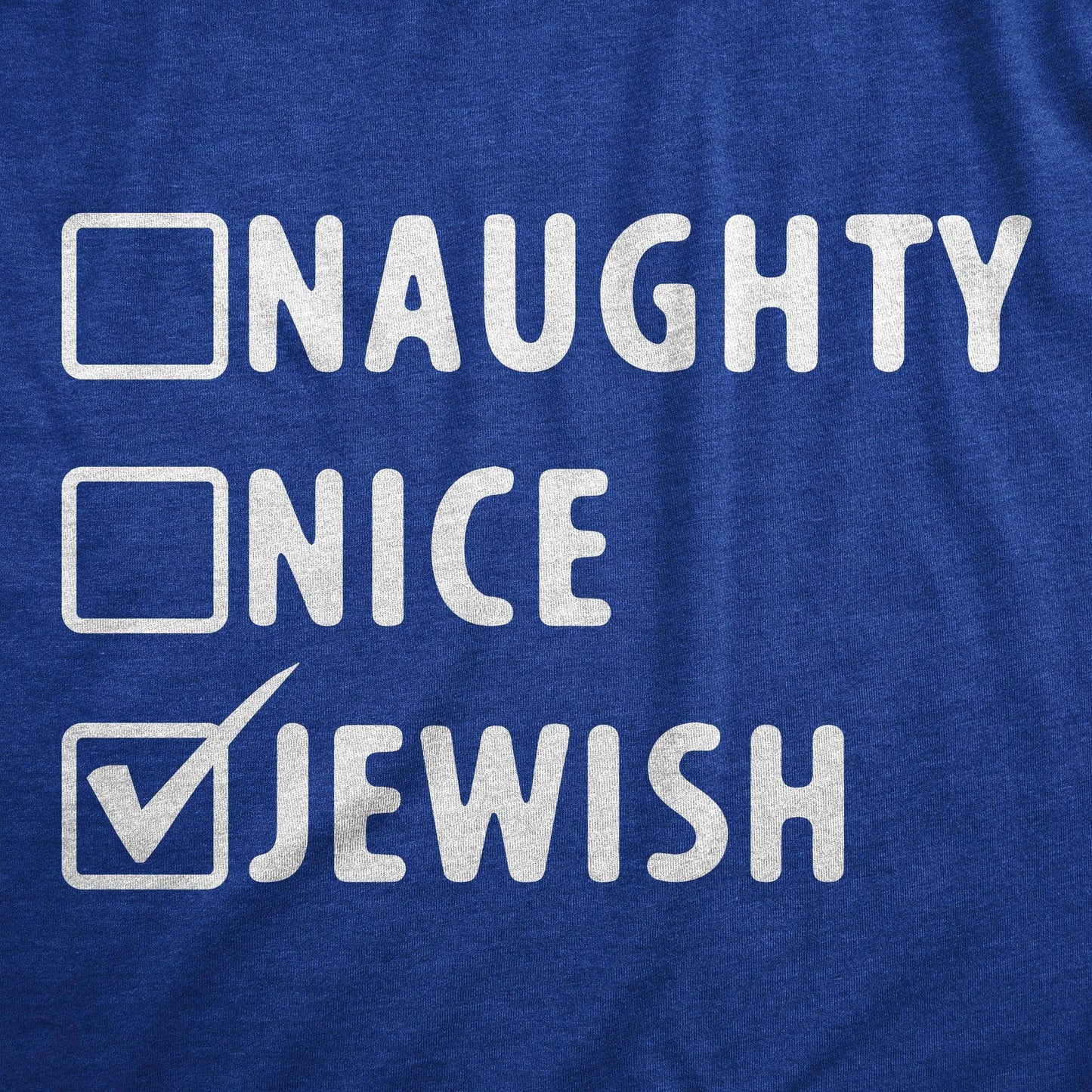 Naughty Nice Jewish Men's Tshirt Christmas Graphic Tee